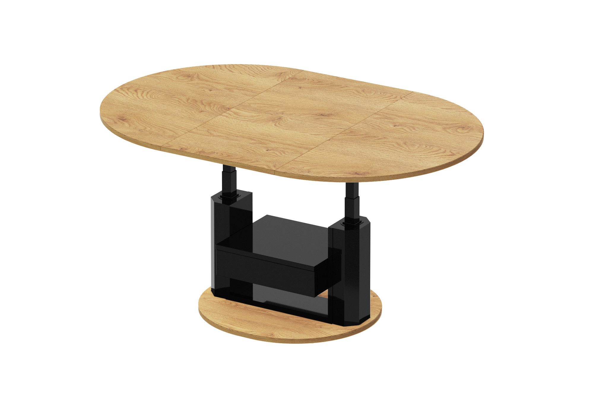 Couchtisch Design HPM-111 Hochglanz ausziehbar höhenverstellbar mit Schublade