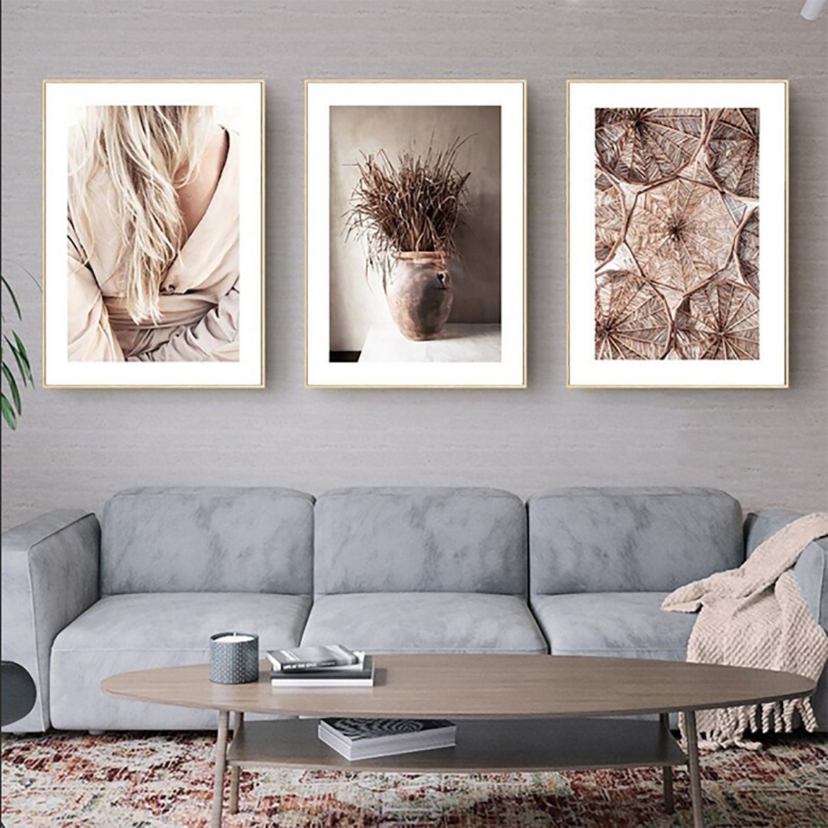 TPFLiving Kunstdruck (OHNE RAHMEN) Poster - Leinwand - Wandbild, Sommer, Sonne, Mädchen, Pool - (Leinwand Wohnzimmer, Leinwand Bilder, Kunstdruck), Farben: grün, braun, beige, weiß - Größe: 10x15cm