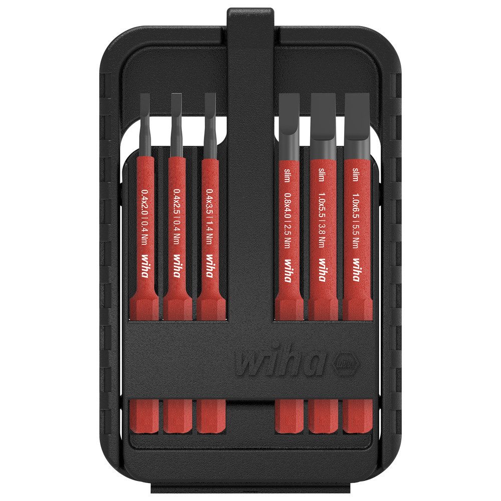 Schraubendreher Bit Set slimBit electric, in slimBit-Box, Schlitz, 7-teilig