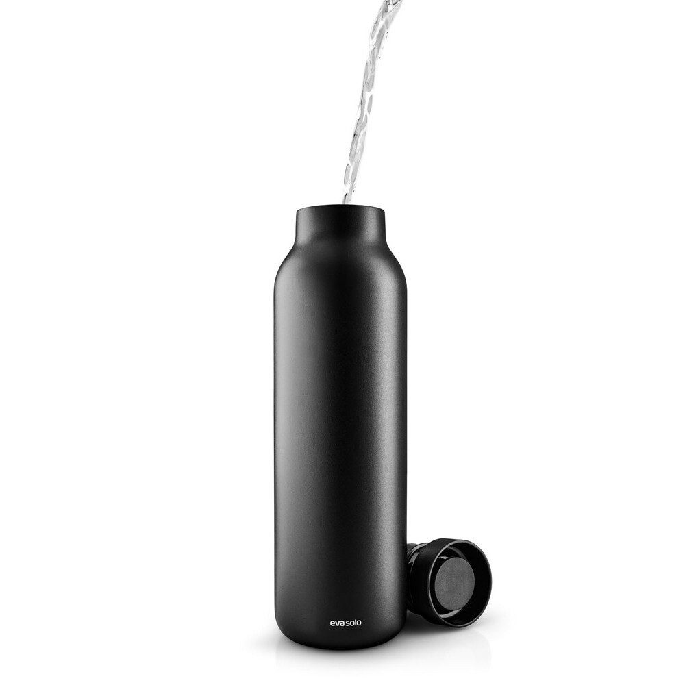 Eva Solo Thermoflasche Thermoflasche 0,7 l Urban To Go Black, Thermoflasche, Ø8cm, 90 % recycelter Edelstahl, schwarz