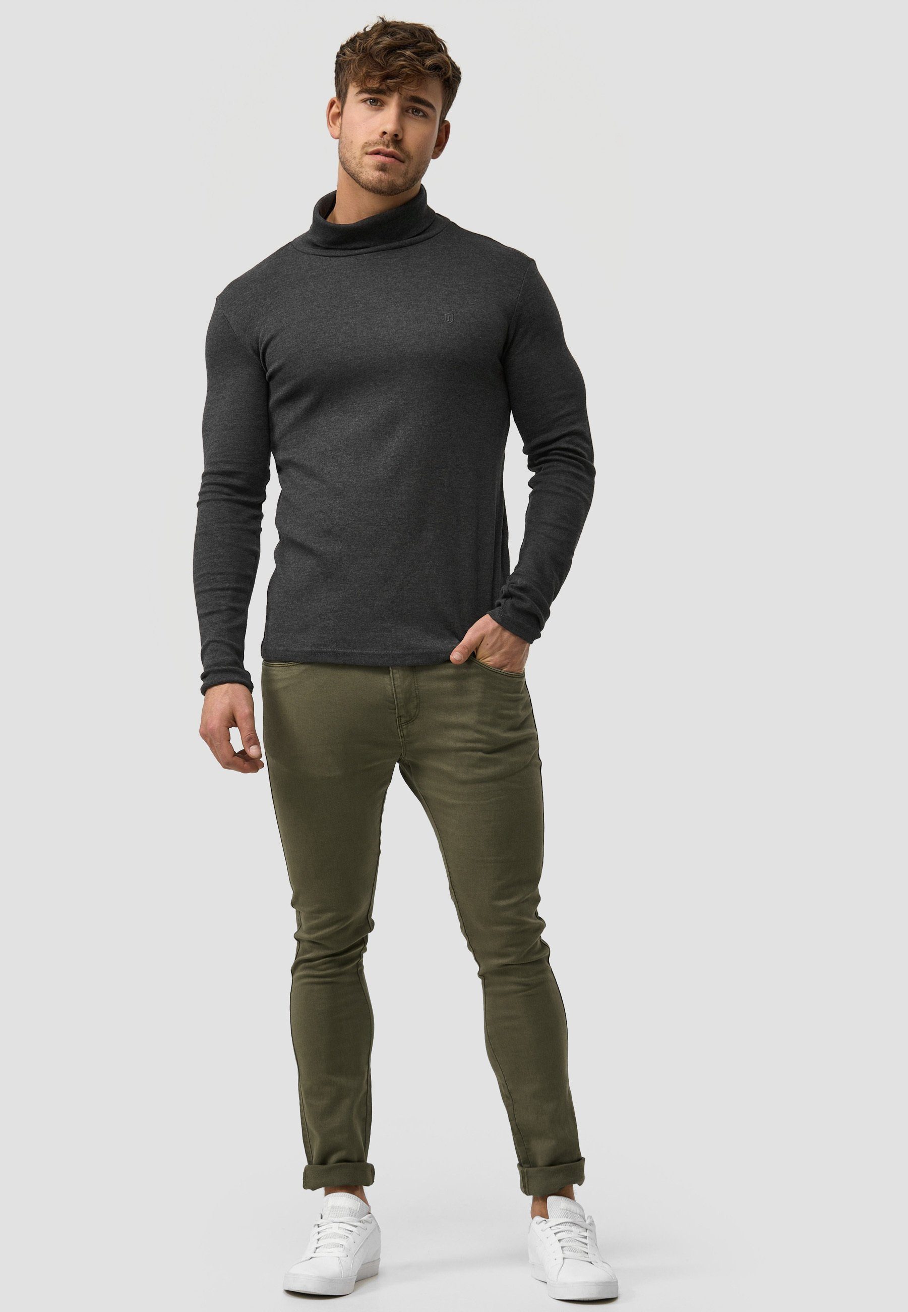 Indicode Rollkragenshirt Herren Eagon Langarmshirt Herrenshirt