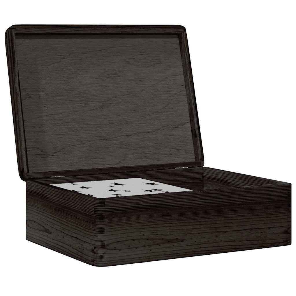 vidaXL Aufbewahrungsbox Holzkiste mit Deckel Schwarz 40x30x13 cm Massivholz Kiefer