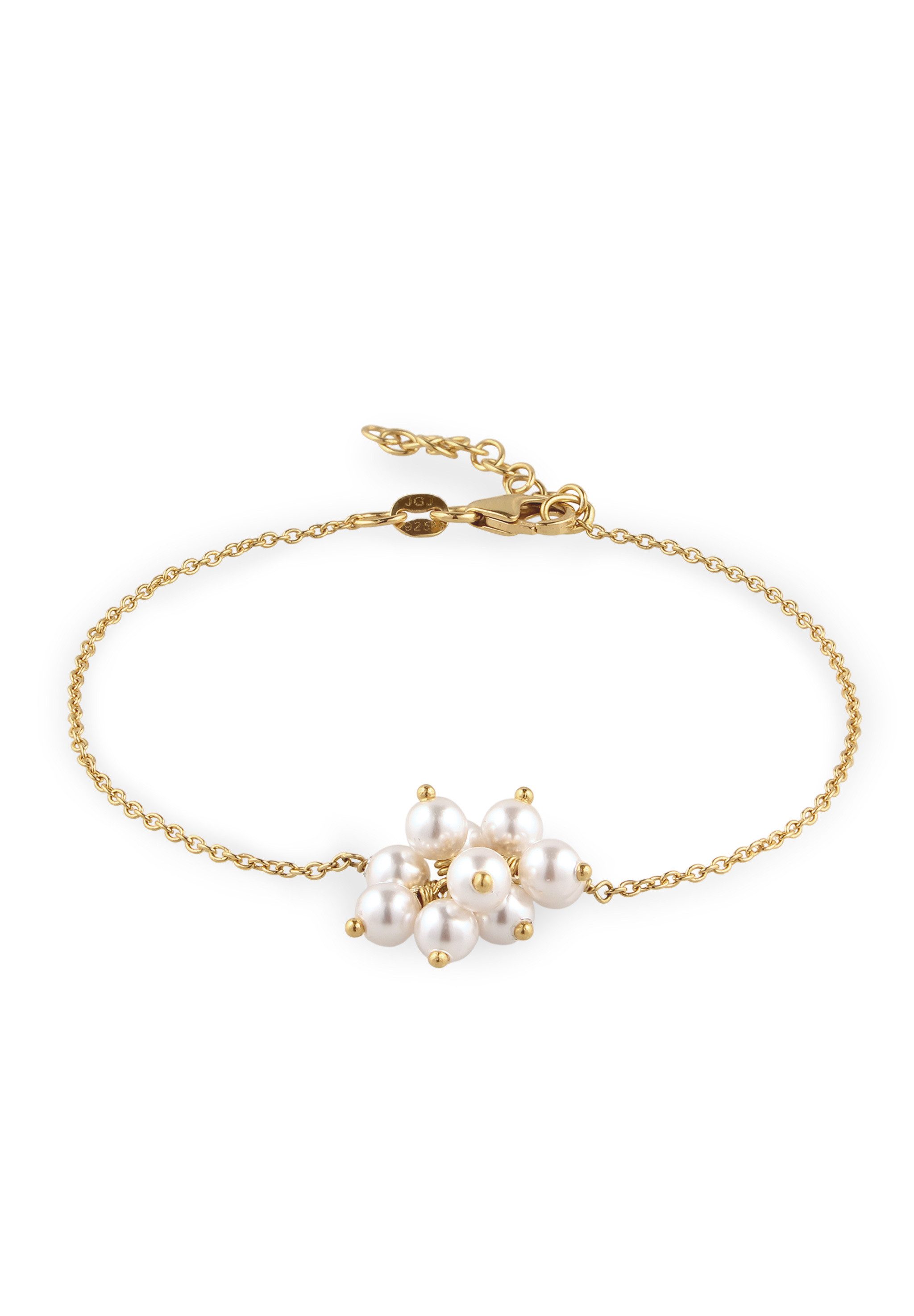 Elli Perlenarmband Blume Perlen von Swarovski® 925 Sterling Silber vergoldet