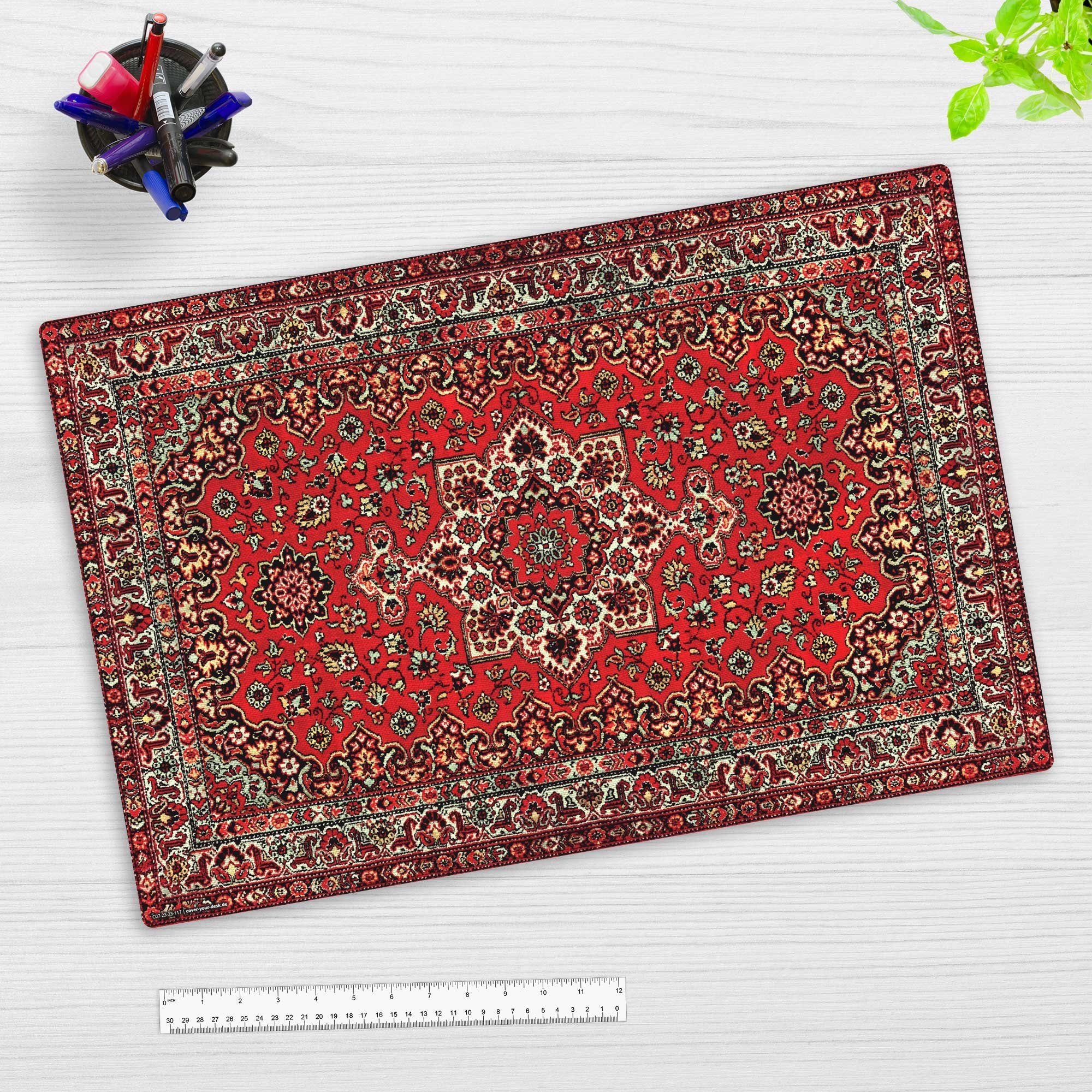 cover-your-desk.de Schreibtischunterlage abwaschbar - Orientalischer Teppich - premium Vinyl - Made in Germany