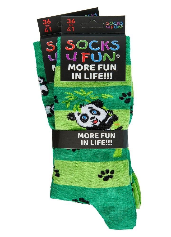 Fun Motivsocken 4 2 Bündel Freizeitsocken Paar) 4 Socks (2-Paar, Fun 2er Panda Socks