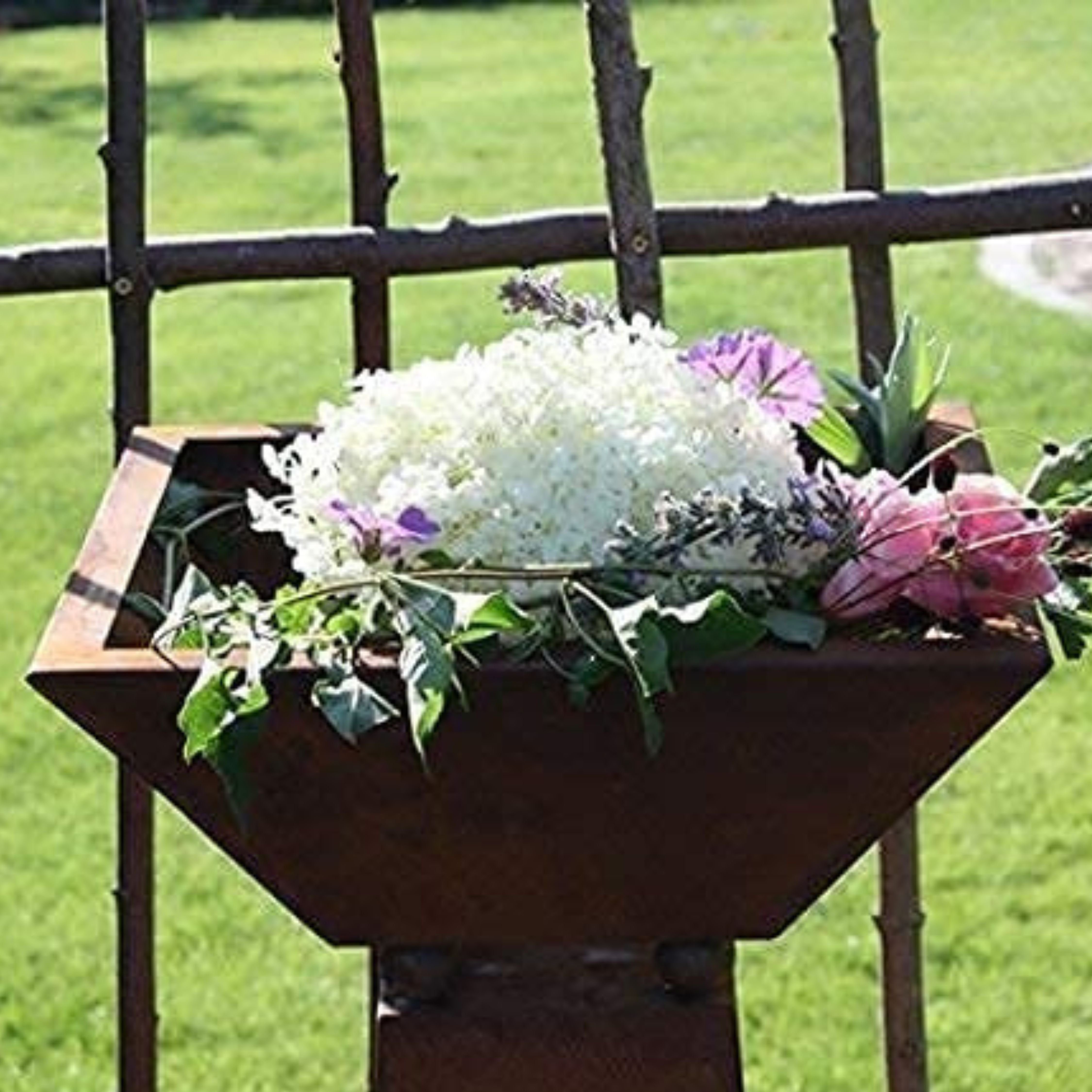 Rostikal Кашпо Metall Dekosäule Підставка для квітів Pflanzschale, echter Rost