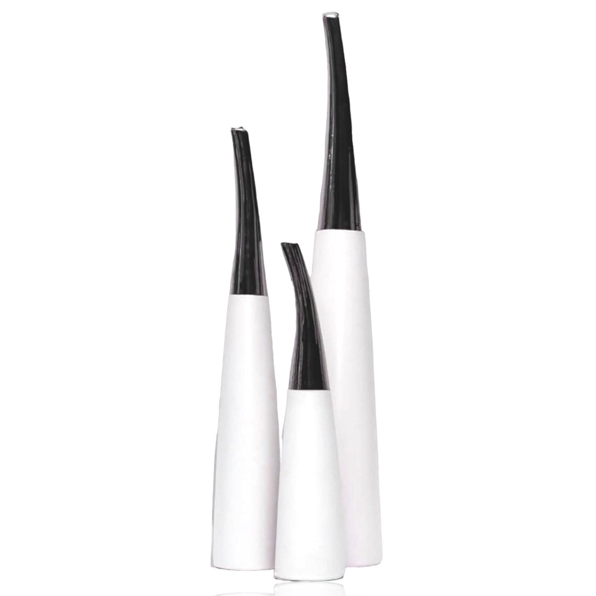trends for living Dekovase Tischvase Blumenvase weiß edel 37-65cm hoch Wohnzimmer Fensterbank (3 Vasen), Muster:Einfarbig Material: Keramik Oberflächenbehandlung: Unglasiert