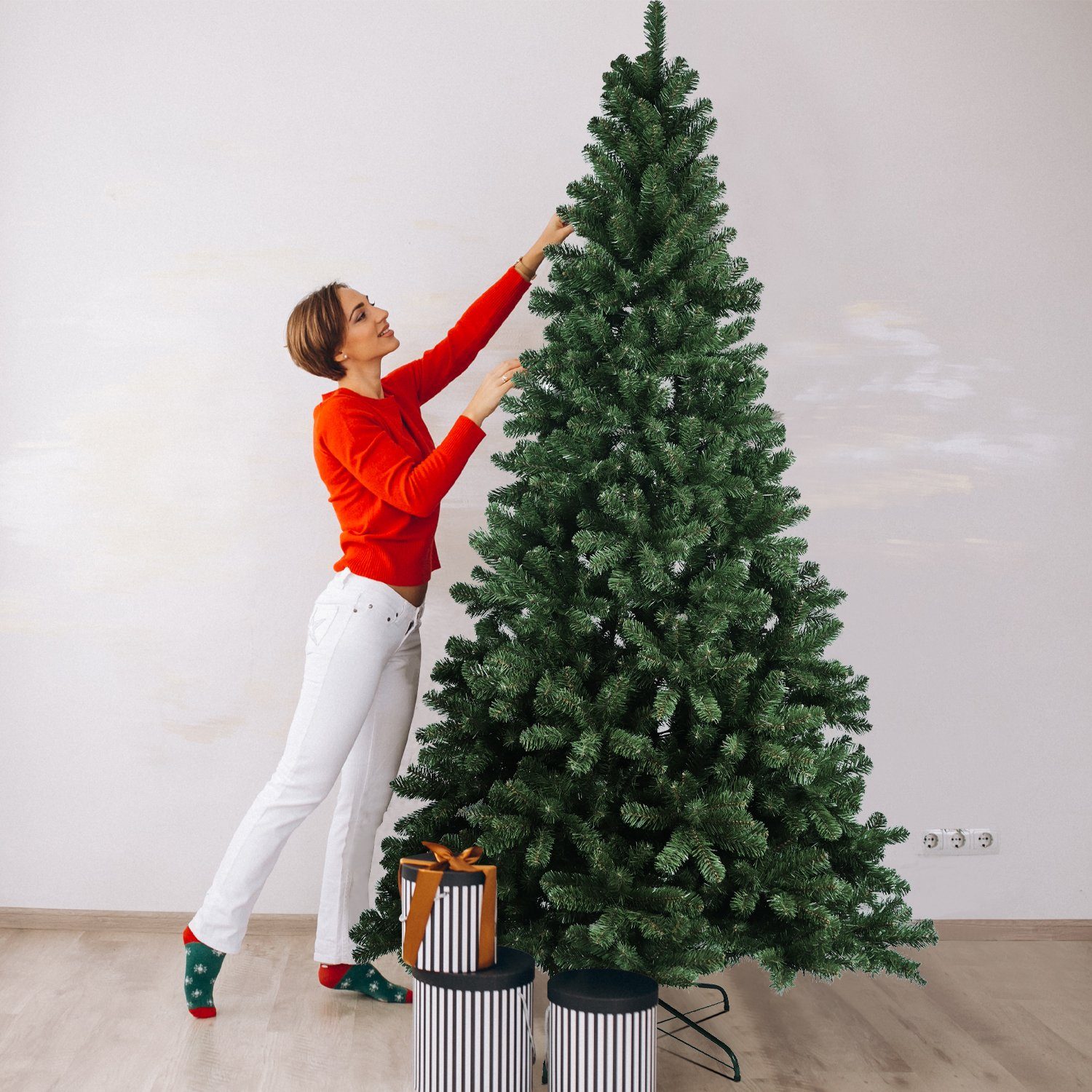 Weihnachtsbaum Weihnachtsdekoration, mit Metallständer vidaXL Künstlicher stabilem PVC