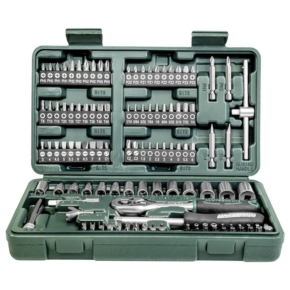Brüder Mannesmann Werkzeuge Steckschlüssel Brüder Mannesmann Steckschlüsselsatz metrisch 1/4" (6.3 mm) 130teilig – Bild 4 von 5