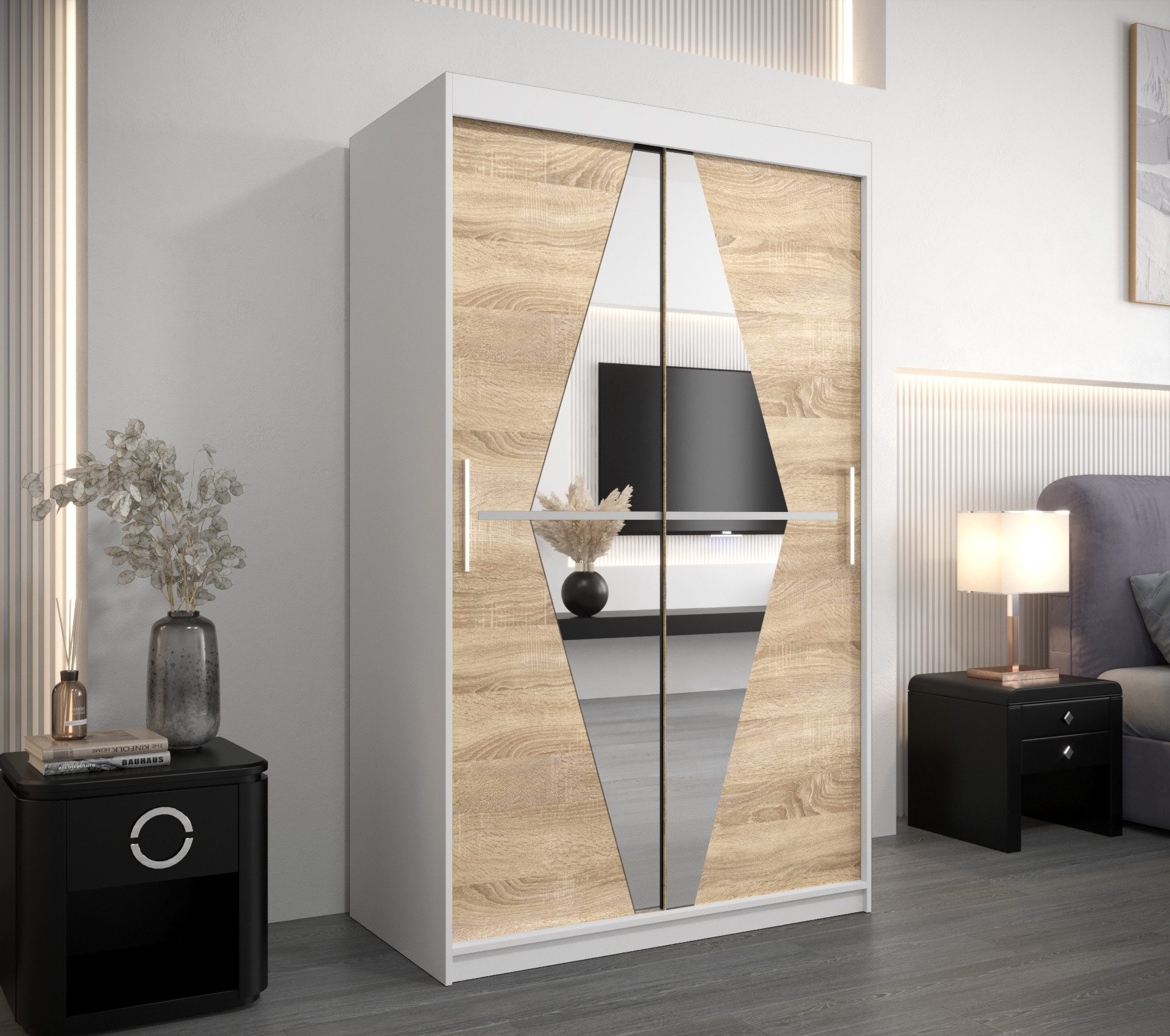 MOEBLO Schiebetürenschrank BOLA (mit Spiegel, mit/ günstig online kaufen