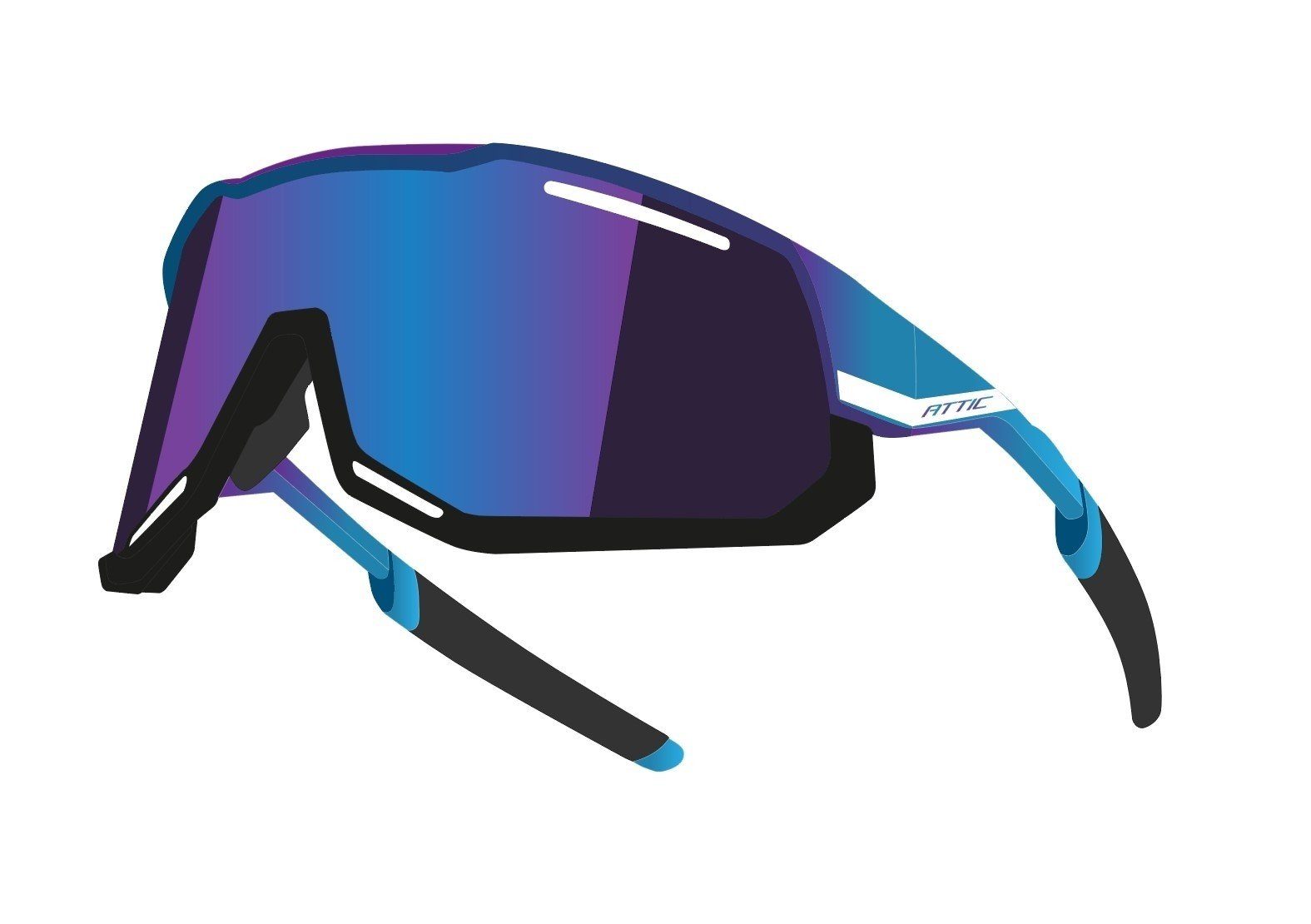 F violett Fahrradbrille ATTIC FORCE Sonnenbrille