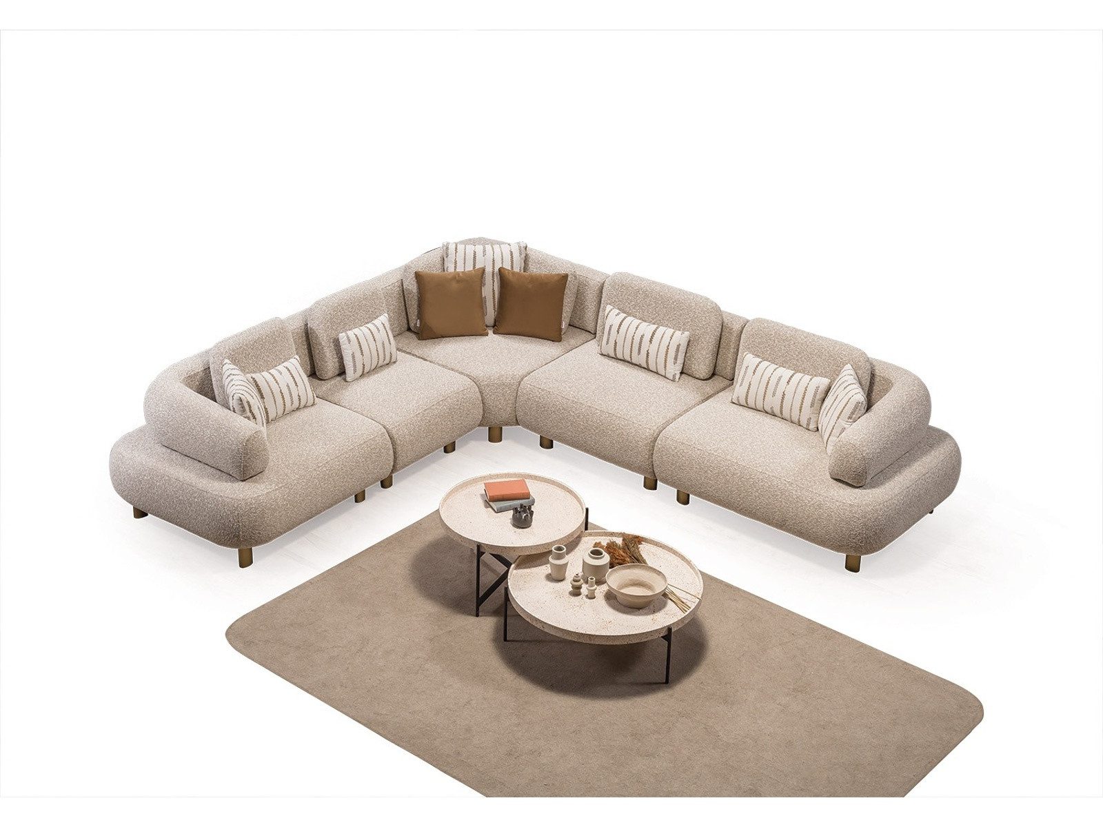 Villa Möbel Ecksofa Barcelona, 1 Teile, mit Schlaffunktion durch verstellbare Rückenlehne