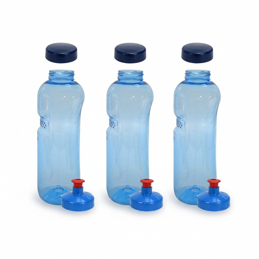 Greiner Trinkflasche, 3x Kavodrink Tritan 1 L + 3x Push-Pull Nippel