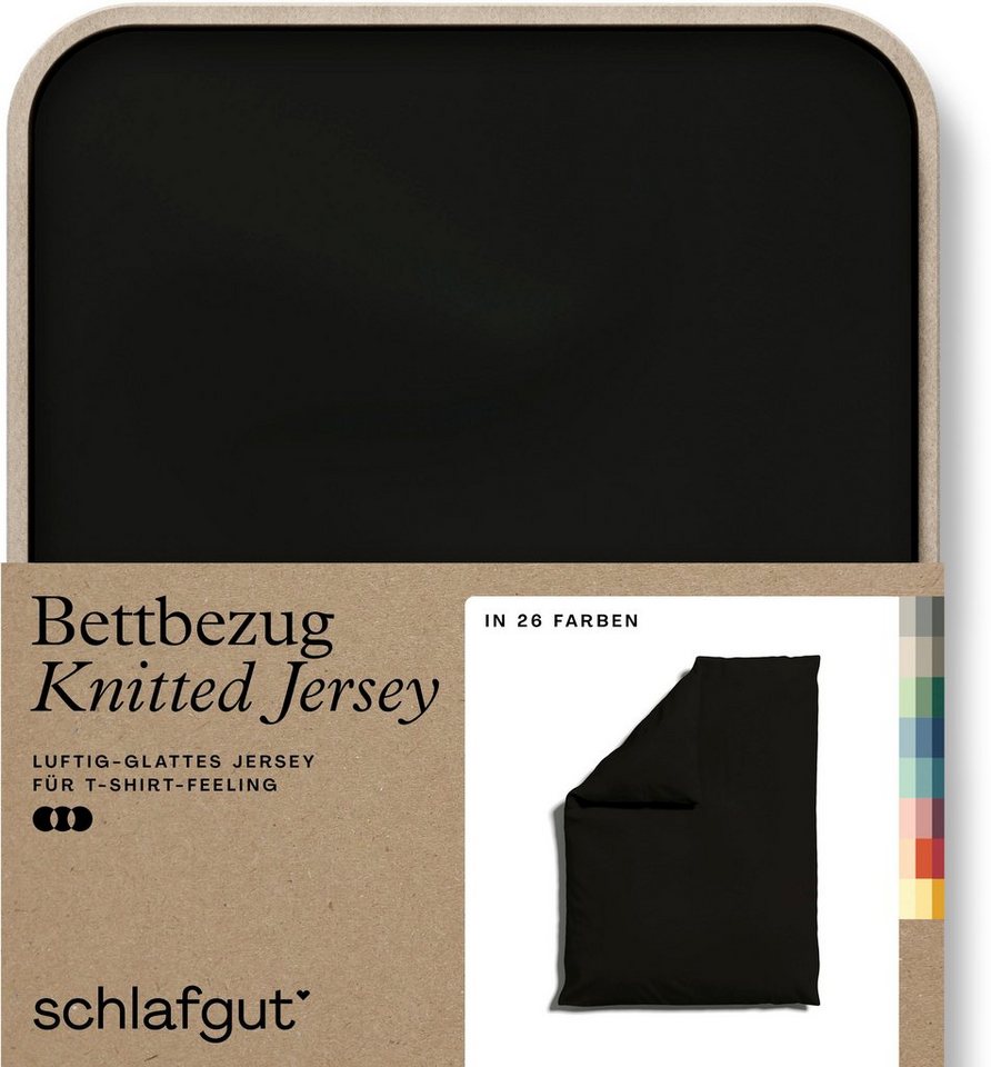 Schlafgut Bettbezug Premium Bettbezug Knitted Jersey (1 St), (1 St), Ton-in-Ton Reißverschluss, Bio-Baumwolle mit Elasthan, Uni, OEKO Tex