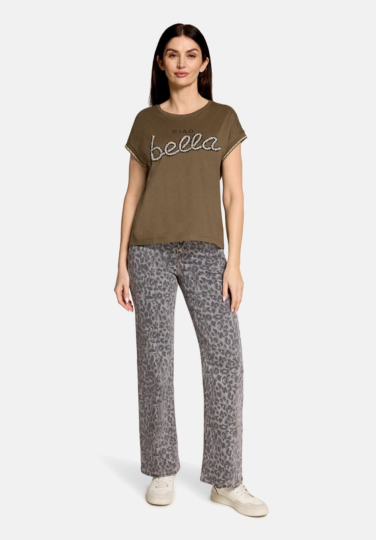 Cartoon Stretch-Jeans Damen mit Muster