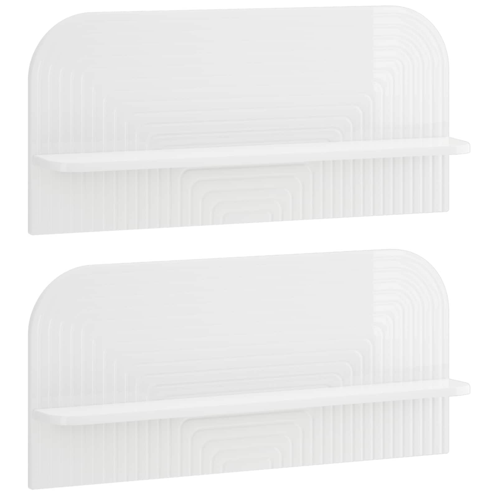 vidaXL Regal Wandregal 2 stk. Hochglanz Weiß 80,5 x 13,5 x 37,5 cm, 2-tlg.
