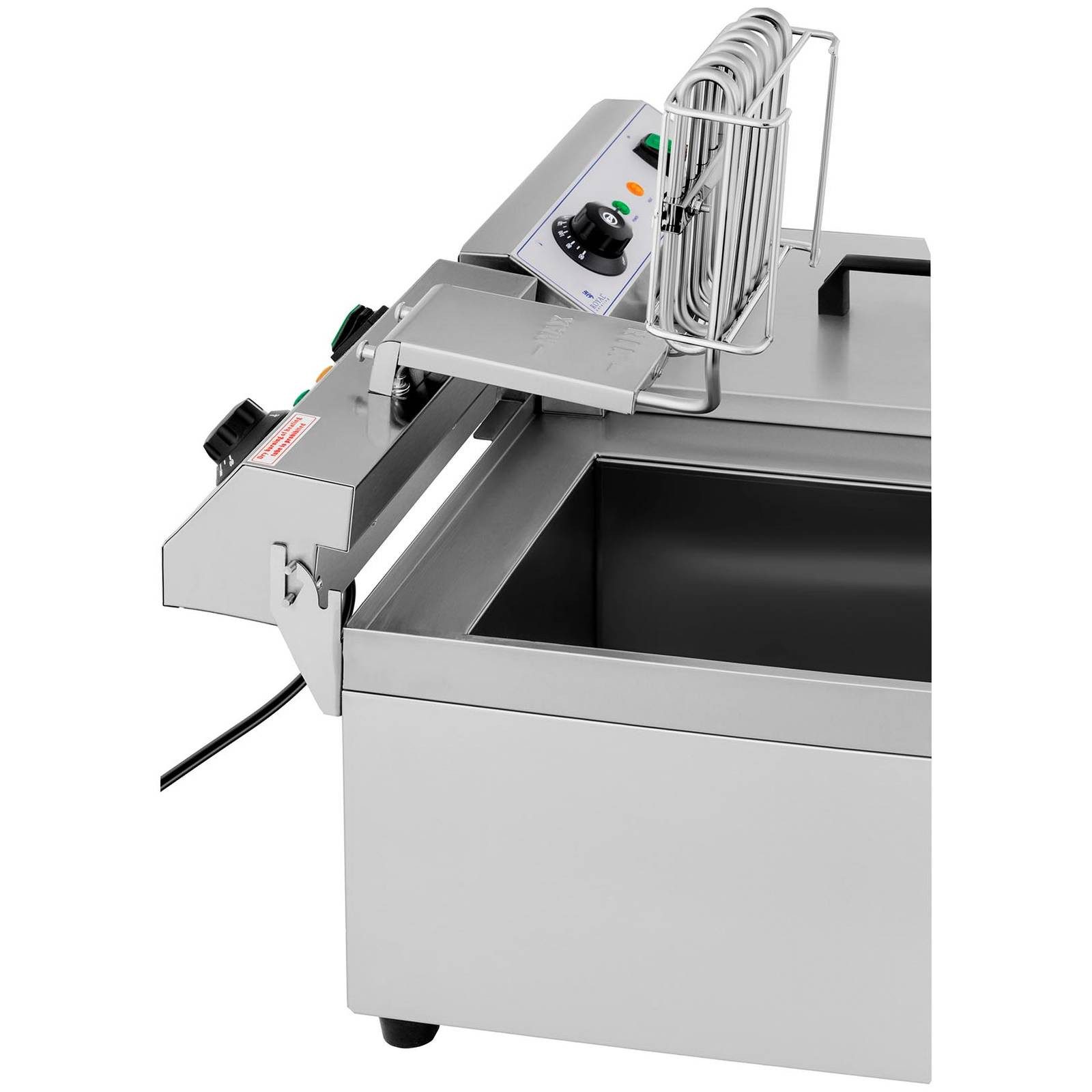 Royal Catering Fritteuse RCEF 13DB, 6400 W, 2 x 13 L Doppel Ablasshahn Edelstahl Gastro Profi