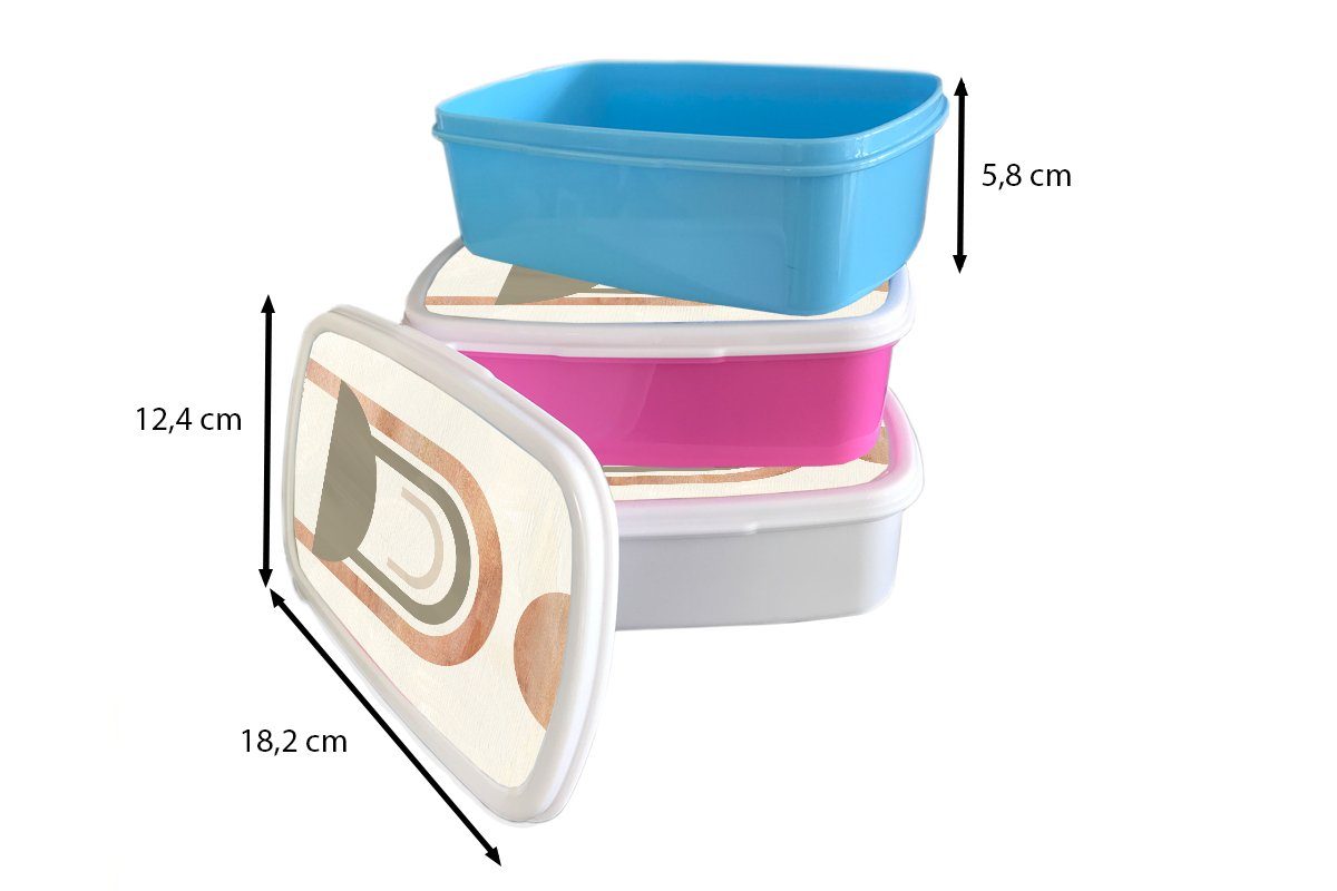 Design, für Lunchbox Kinder - und weiß Jungs (2-tlg), Abstrakt Brotdose, Erwachsene, für und - Mädchen Brotbox Kunststoff, MuchoWow Kreis