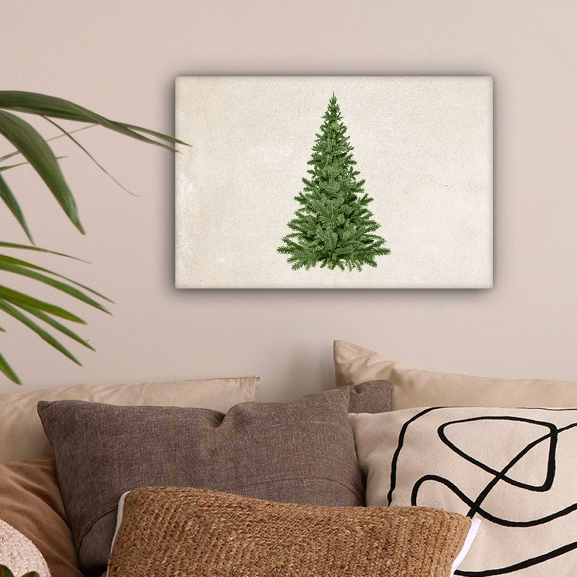 OneMillionCanvasses® Leinwandbild Weihnachtsbaum - Grün - Weihnachten - Fei günstig online kaufen