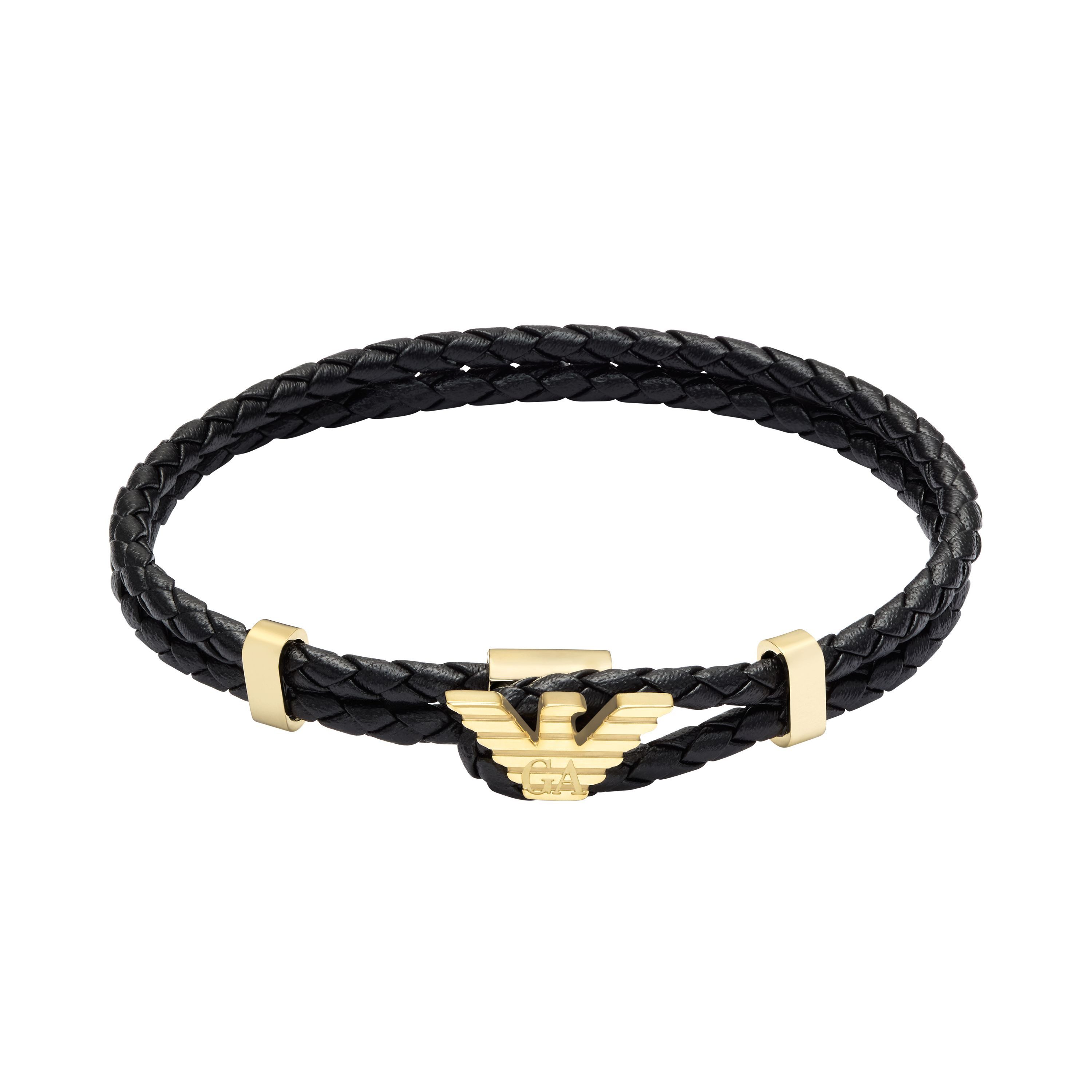 Emporio Armani Lederarmband Schmuck Geschenk Edelstahl, Leder