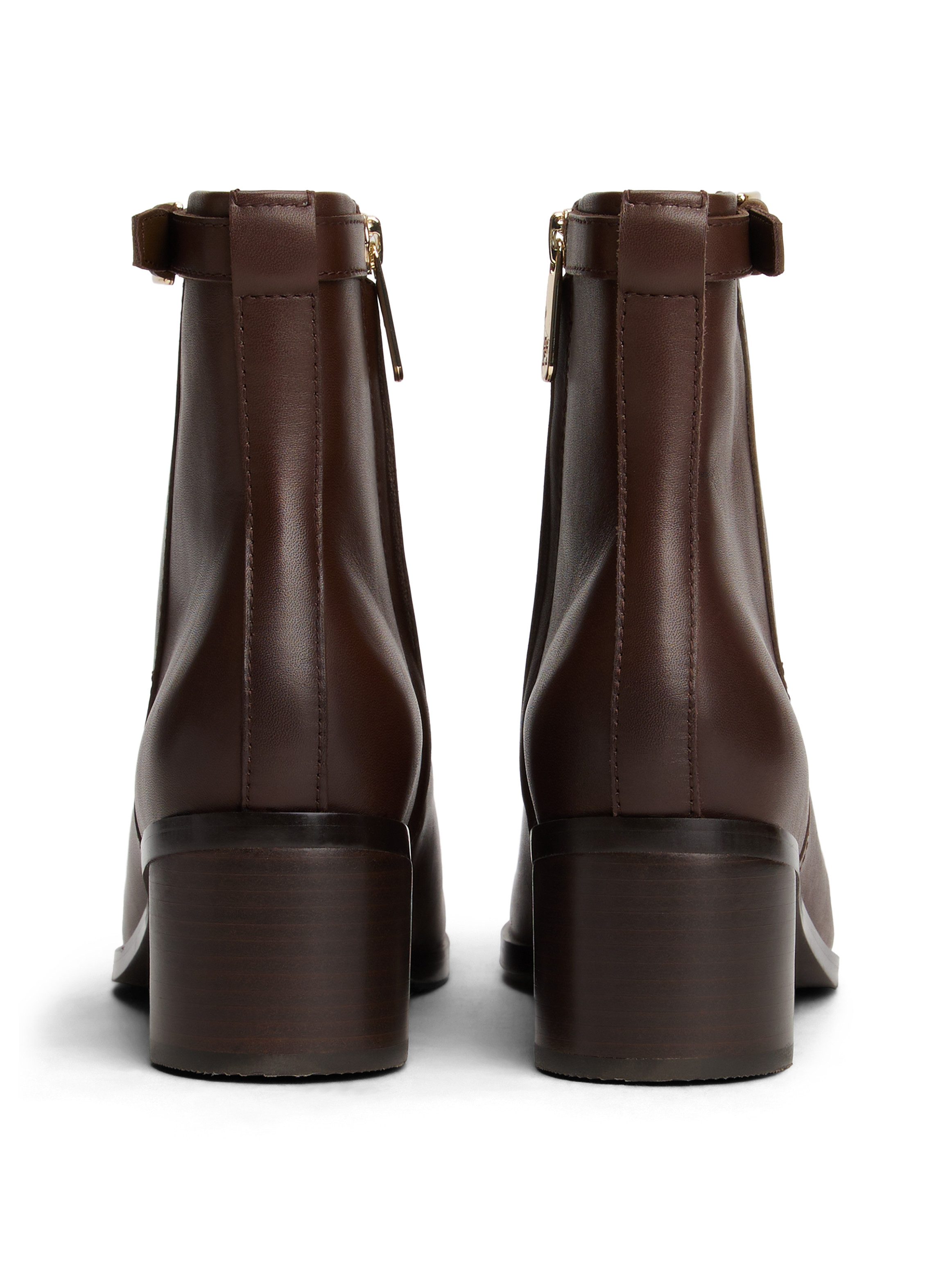 Tommy Hilfiger TH BUCKLE RIDING MID HEEL BOOTIE Stiefelette, Blockabsatz, Businesschuh in schmaler Form
