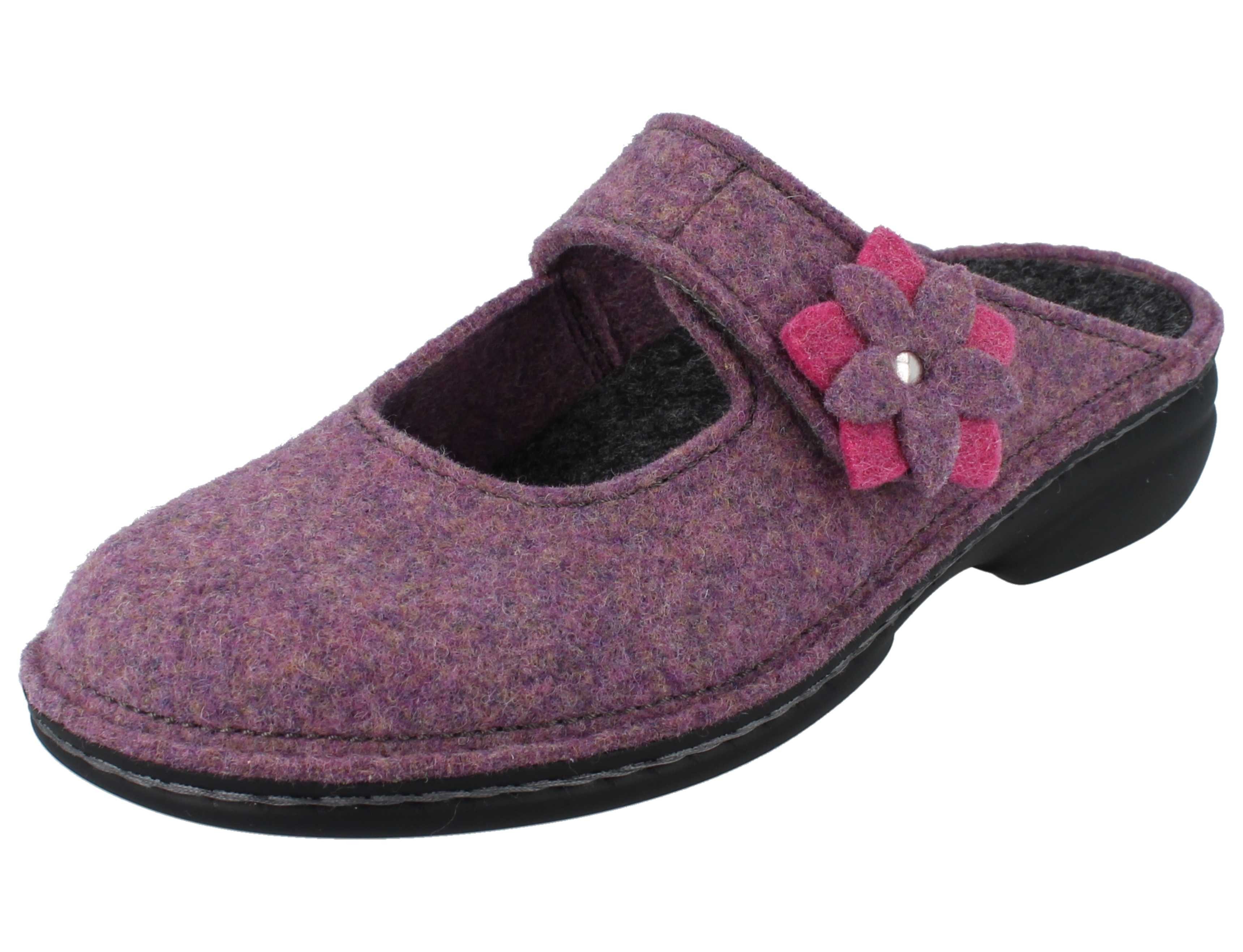 Finn Comfort FINN COMFORT Arlberg Damen Hausschuhe violett Filz - Größe: 42 Clog Wechselfußbett