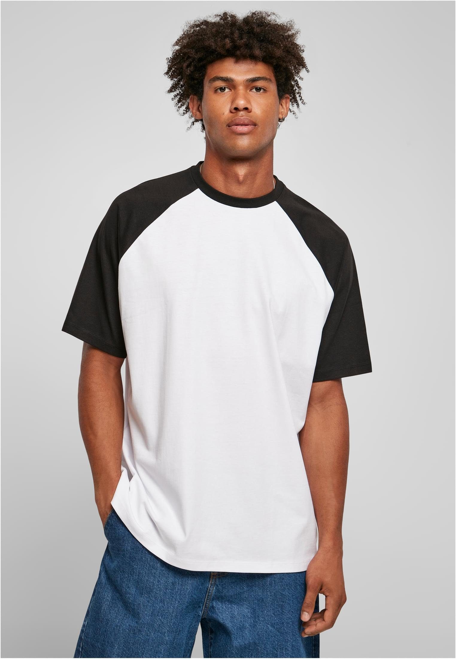 URBAN CLASSICS Kurzarmshirt Herren Organic Oversized Raglan Tee (1-tlg) white/black