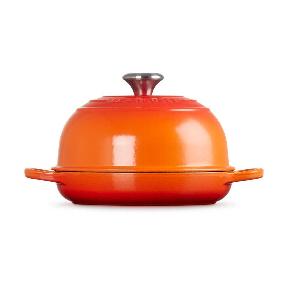 LE CREUSET Bräter Brot-Bräter 24 cm Signature Ofenrot, Emailliertes Gusseisen, Brottopf, Cocotte, zum Brotbacken & Schmoren, Ø24cm, Made in France