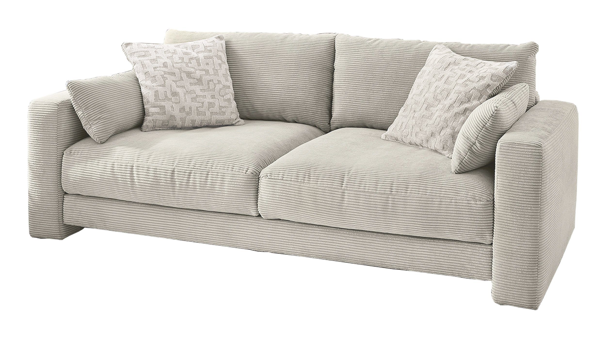Massivart® Big-Sofa MILEY Cord grau-beige 241 günstig online kaufen