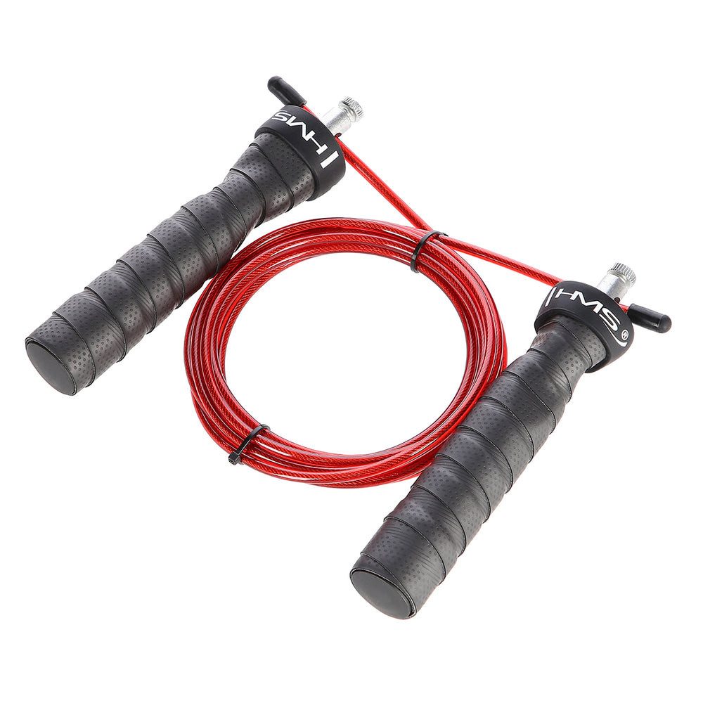 HMS Springseil Speedrope Sprungseil Fitnessseil, Kugellager, längenverstellbar, Stahlseil