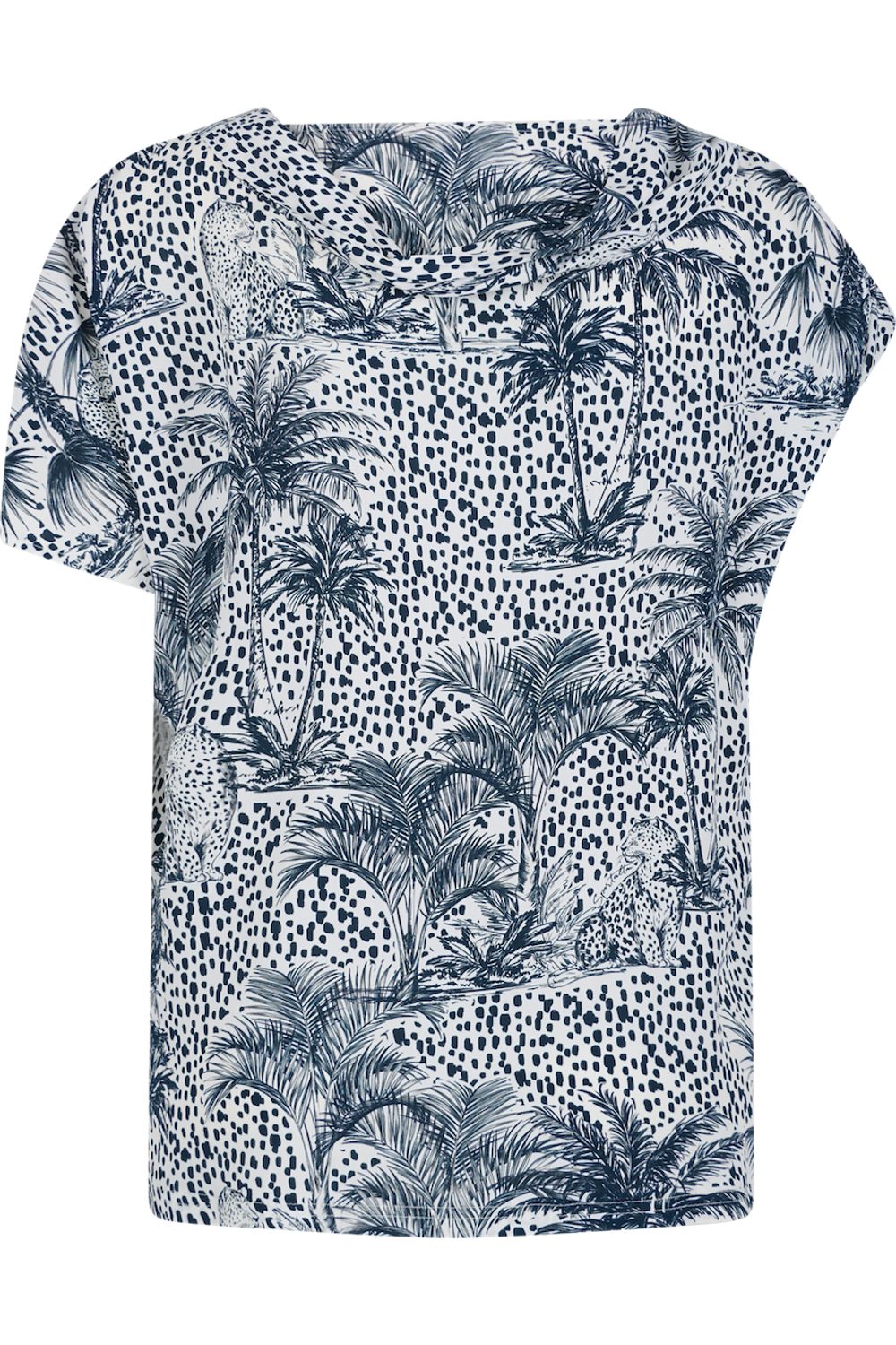 Sportalm Kitzbühel T-Shirt View 500295 Kombination aus Leoparden- und Palmenprint