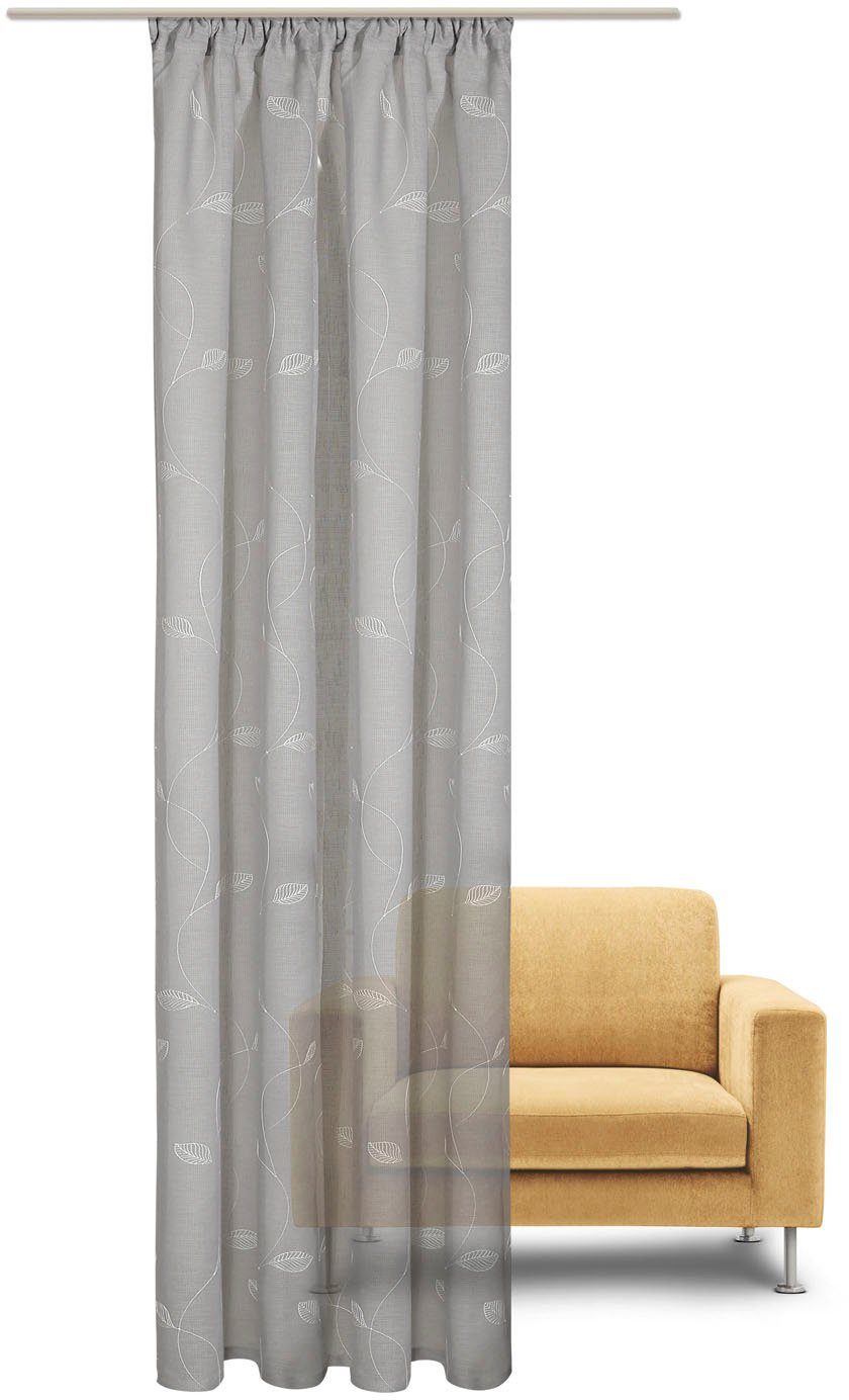 Gerster Gardine Nelli (1 St), Kräuselband, transparent, Wirkware, Fertigschal - nature line