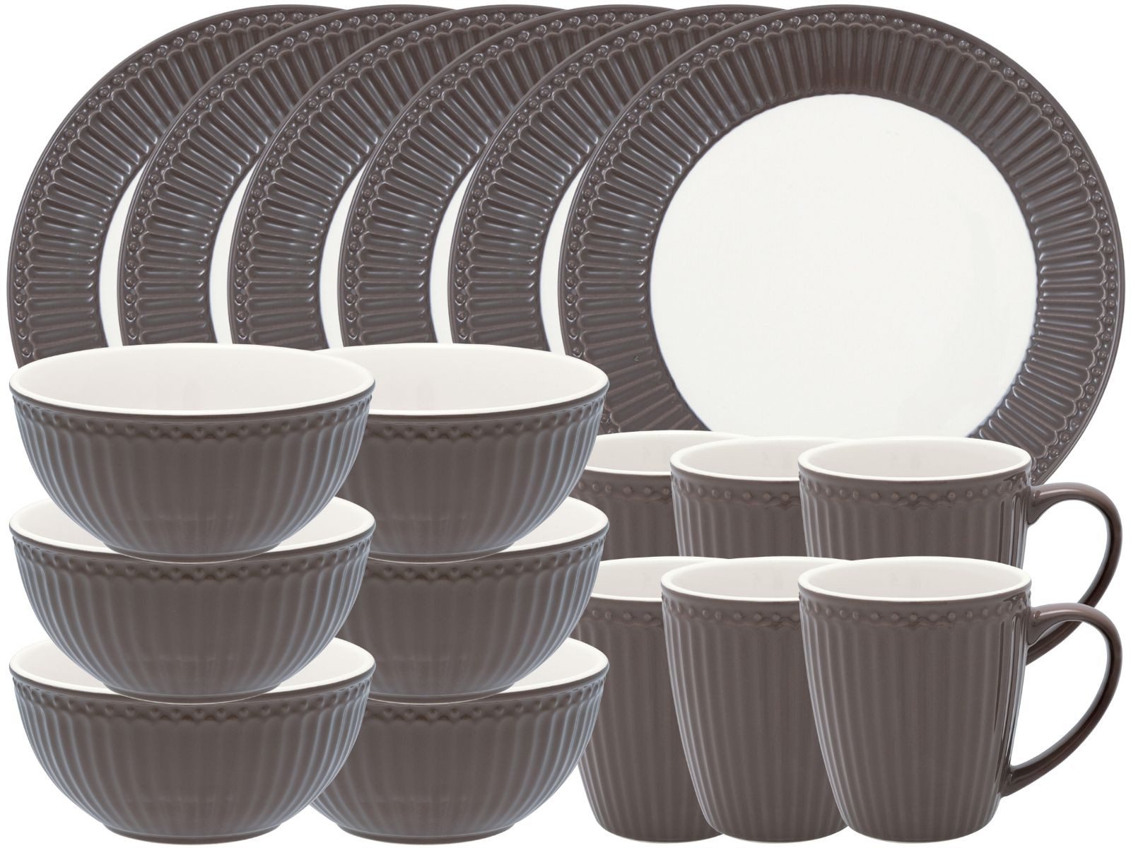 Greengate Frühstücks-Set Alice Frühstücksset dark chocolate 18tlg