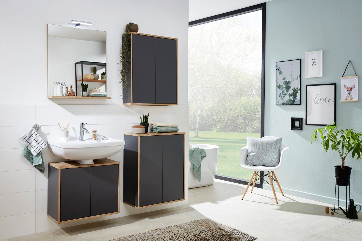 FACKELMANN Waschbeckenunterschrank Finn Badmöbel Badmöbel, Badschrank