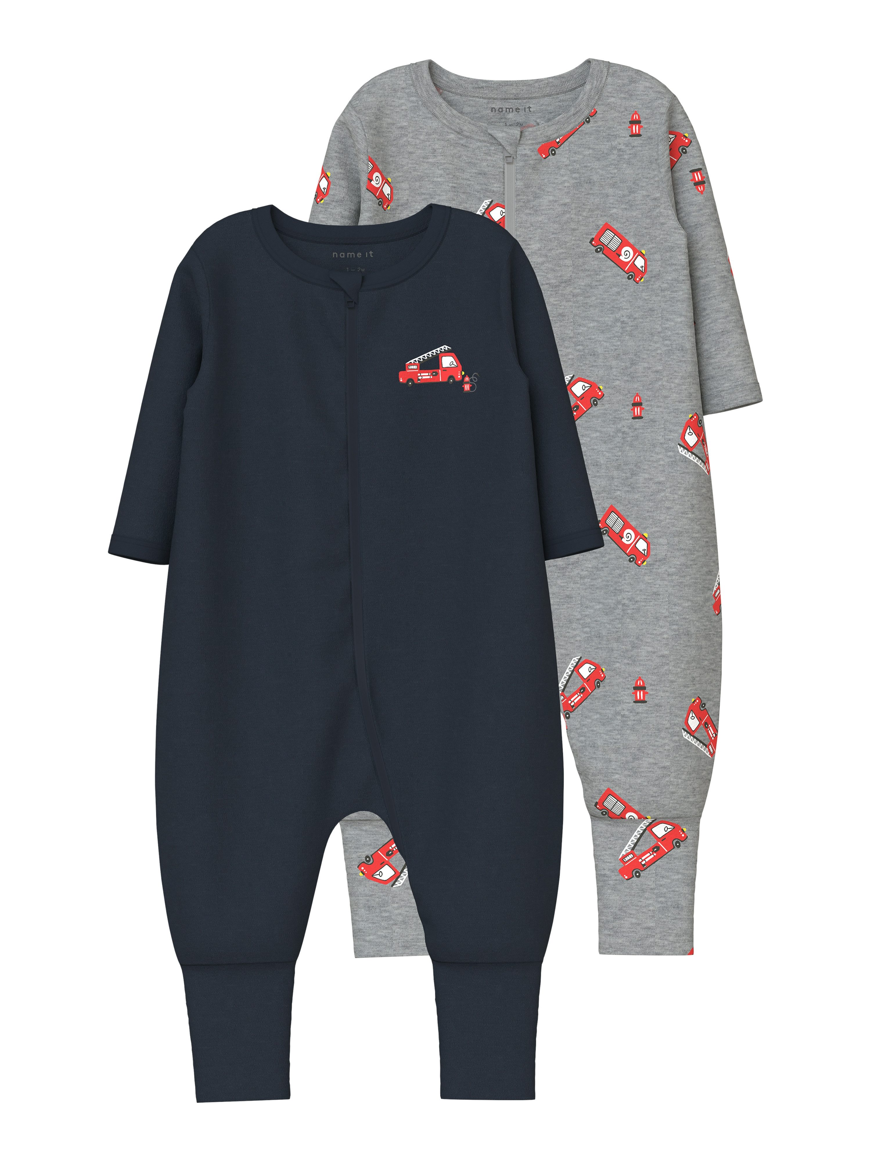 Name It Schlafanzug NBMNIGHTSUIT 2P ZIP FF FIRETRUCK NOOS (Packung, 2 tlg)