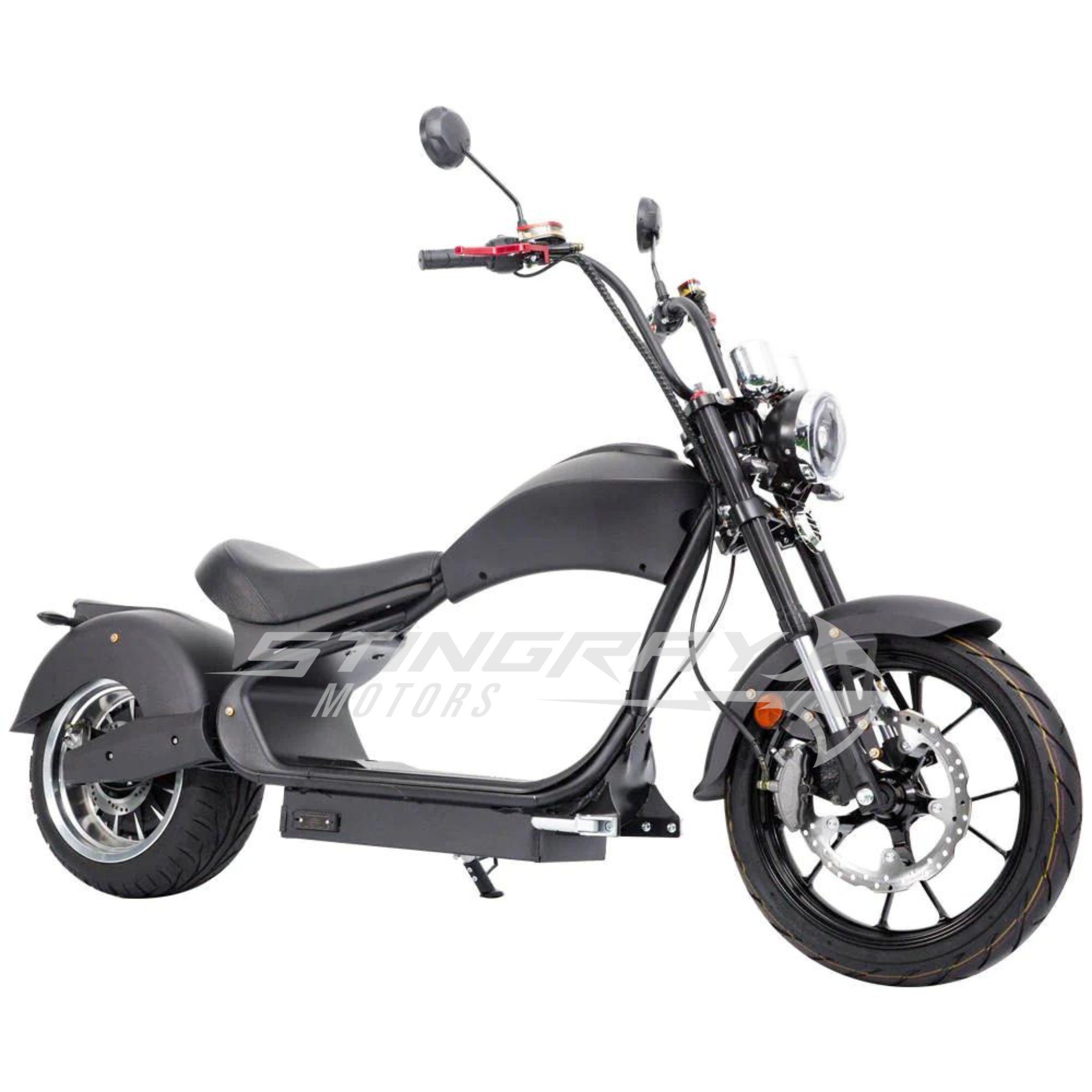 Stingray Motors E-Motorroller Elektroroller - Chopper 50 km/h - 4500 Watt - E Harley Roller MH3, 4500,00 W, 50 km/h Schwarz Matt