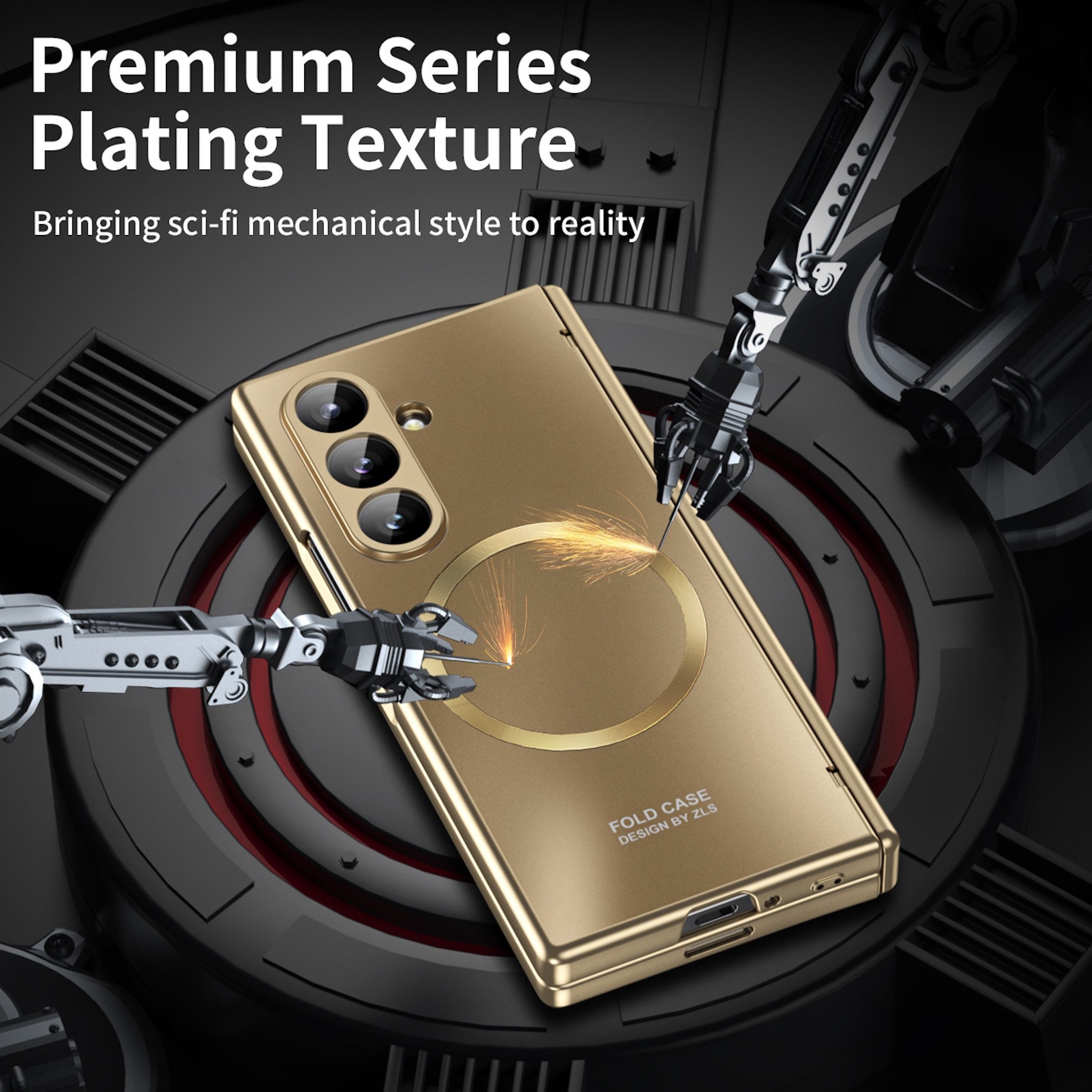 Wigento Handyhülle Klapphülle + H9 Display Glas Samsung Galaxy Z Fold8 Ultra 5G Gold 8,00 Zoll und 6,50 Zoll, Kamera Lisen Schutz – Bild 4 von 5