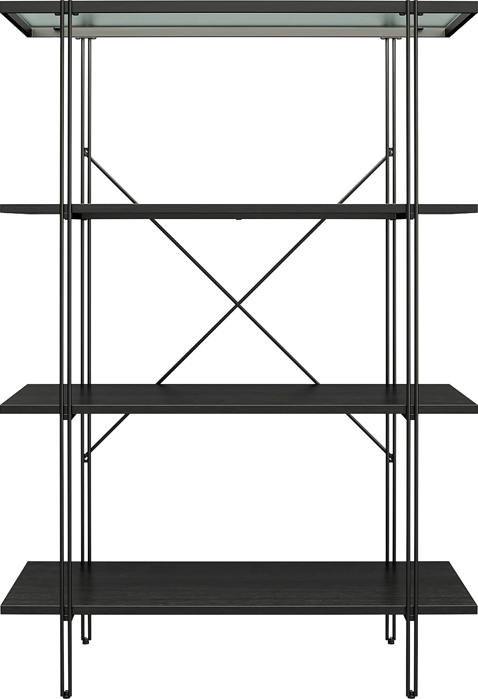 1-tlg., cm, Aktenregal aus Oberboden Glas, Breite Metallregal Wainwright, 117 Höhe Home Dorel 79,5 cm,