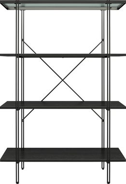 Dorel Home Aktenregal Wainwright, 1-tlg., Oberboden aus Glas, Breite 79,5 cm, Höhe 117 cm, Metallregal
