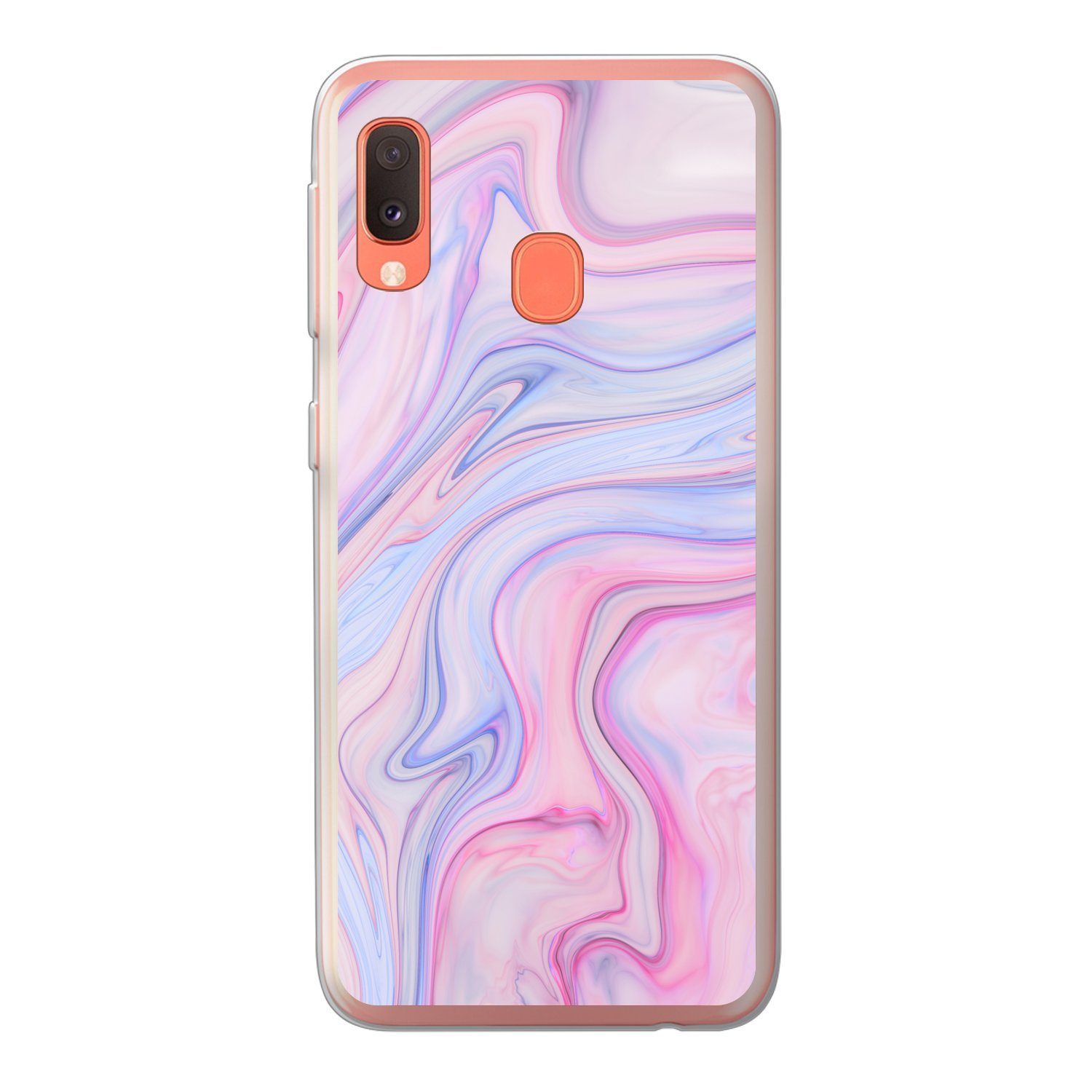 MuchoWow Handyhülle für Samsung Galaxy A20e Marmor - Farben - Pastell, Smartphone-Bumper, Print, Handy Schutzhülle Dünn