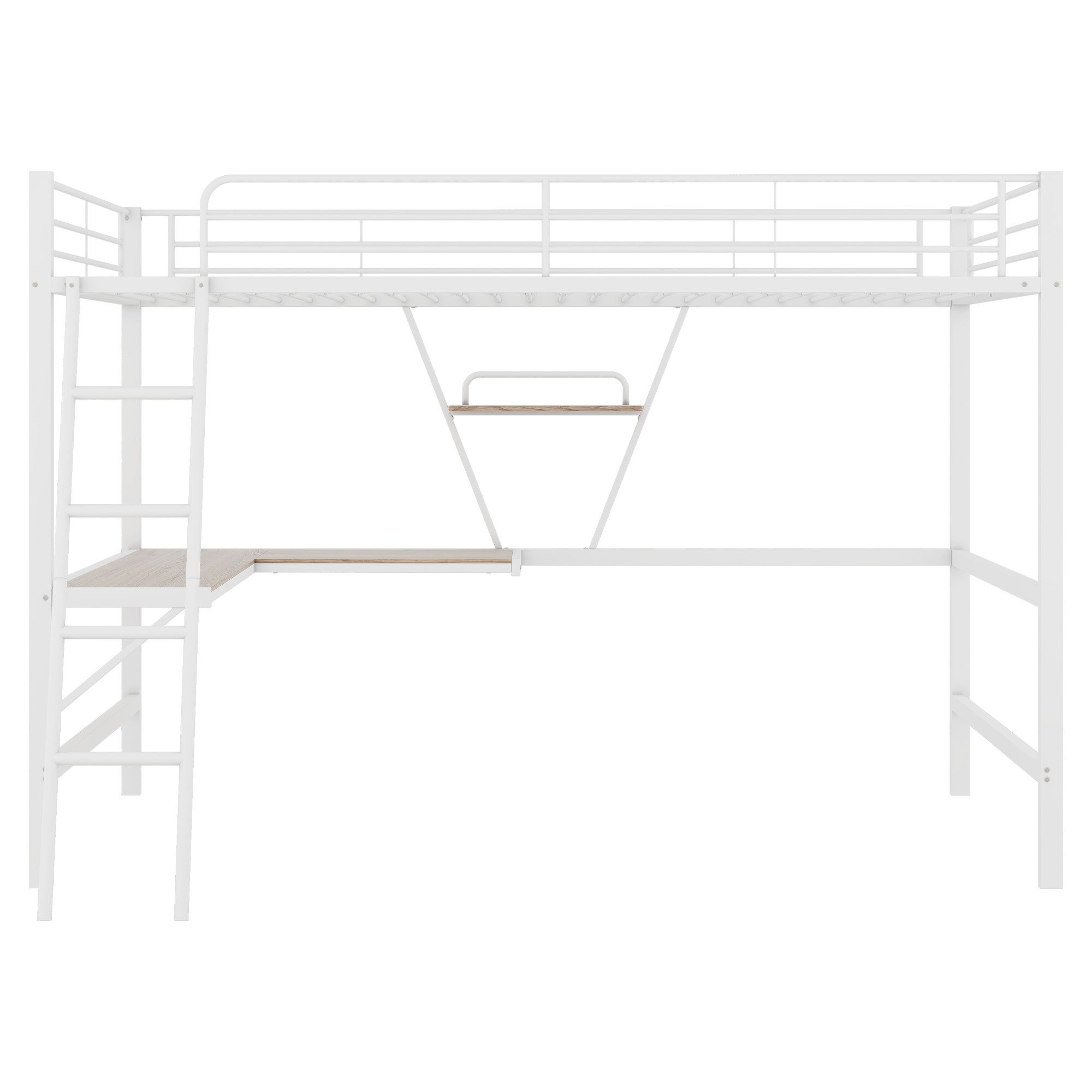 HAUSS SPOLE Hochbett 90x200cm Bettgestell mit L-förmigem Schreibtisch und e günstig online kaufen