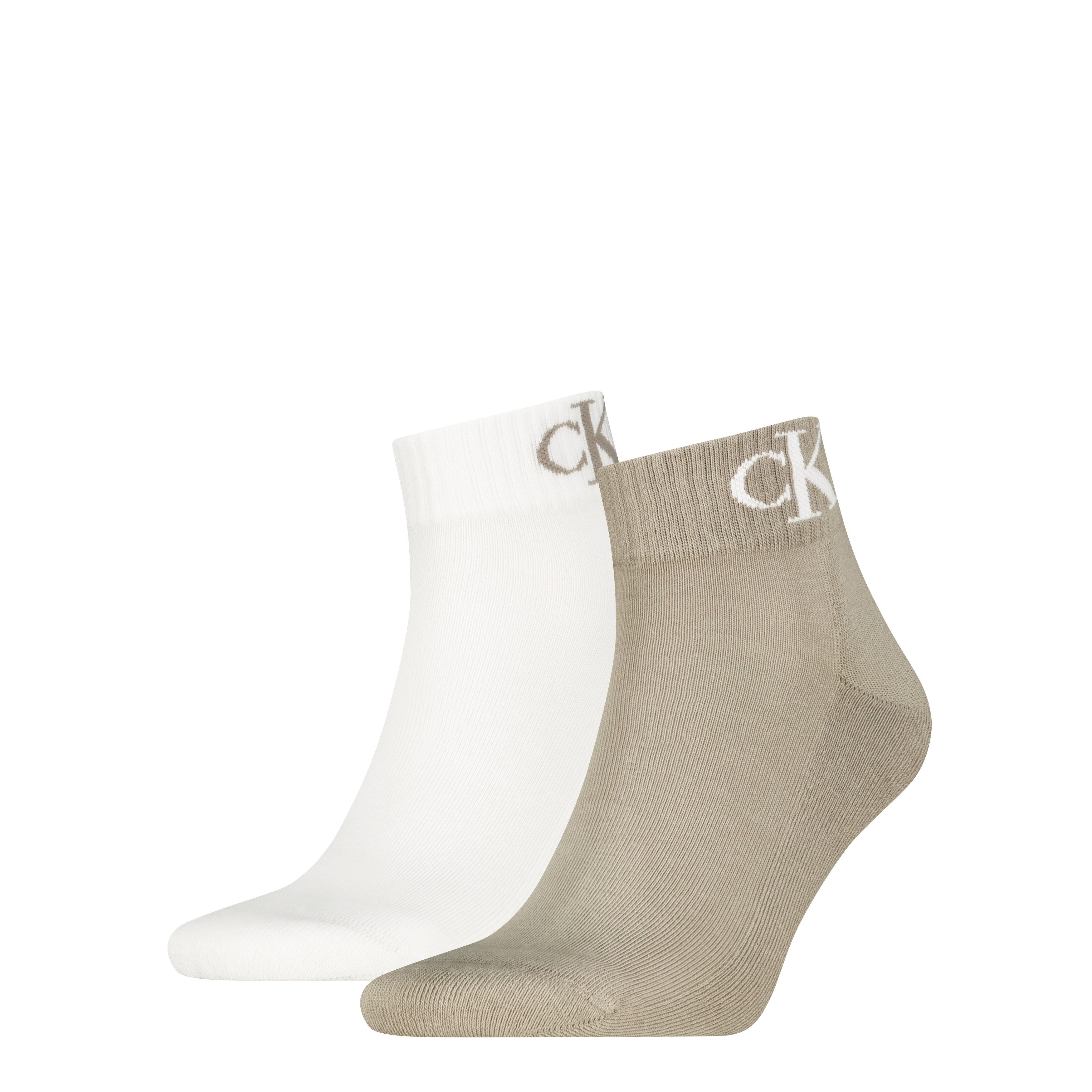 Calvin Klein Jeans Kurzsocken CKJ MEN QUARTER 2P MONOGRAM (2 Paar) mit dezenter Logostickerei, komfortable Frotteesohle