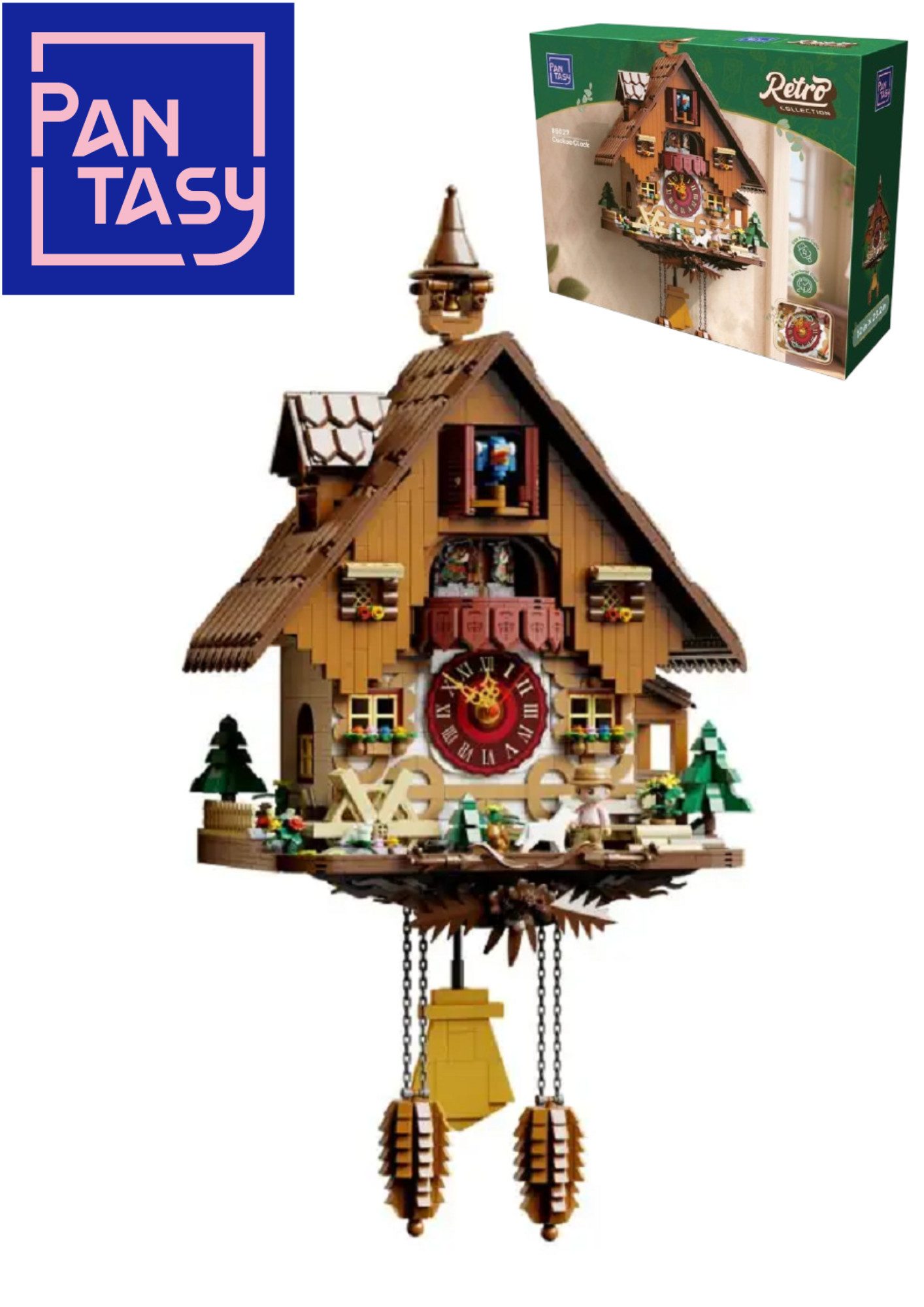 Pantasy Pantasy 85027 Kuckkucksuhr 2.163Teile Cuckoo Clock Konstruktions-Spielset, (2163 St)
