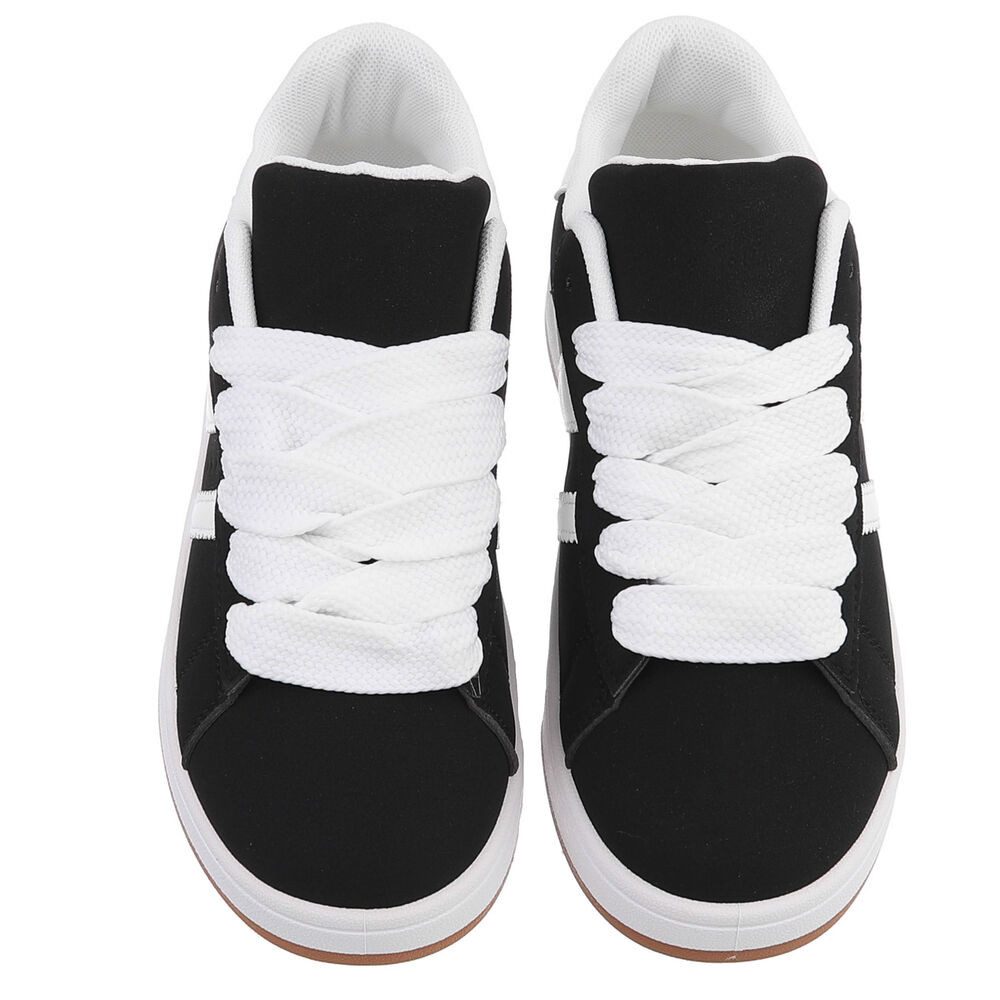 Ital-Design Sportlicher Freizeitschuh für Damen, komfortabel und stylish Sneaker (91512465) Keilabsatz/Wedge Sneakers Low in Schwarz – Bild 4 von 5