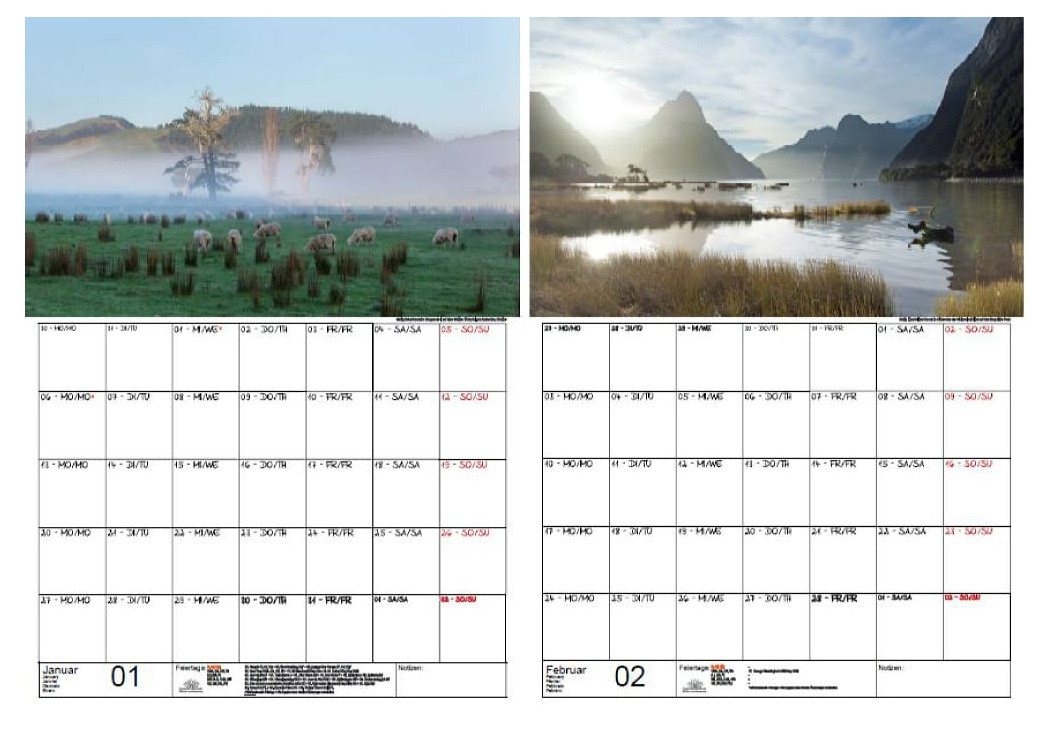 Thumbnail - Seelenzauber Wandkalender Reisezauber Neuseeland Wand- Planer Kalender für 2025 DIN A3 Urlaub