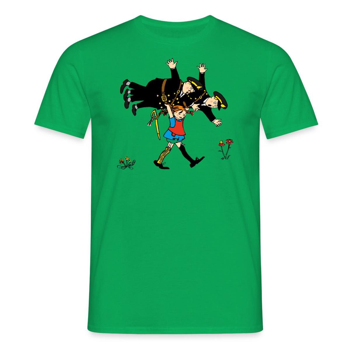 Spreadshirt T-Shirt Pippi Langstrumpf Pippi Und Die Polizei Männer T-Shirt (1-tlg)