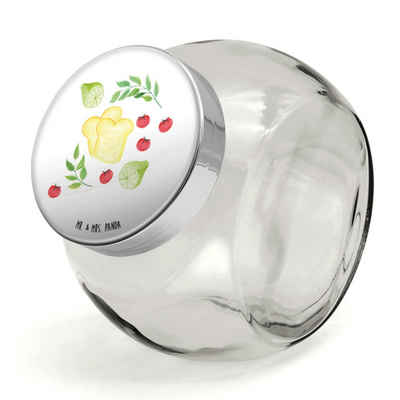 Mr. & Mrs. Panda Vorratsglas L 870ml Küchenmagie Design - Weiß - Geschenk, Vorratsglas, Glasdose, Premium Glas, (1-tlg), Design-Highlight