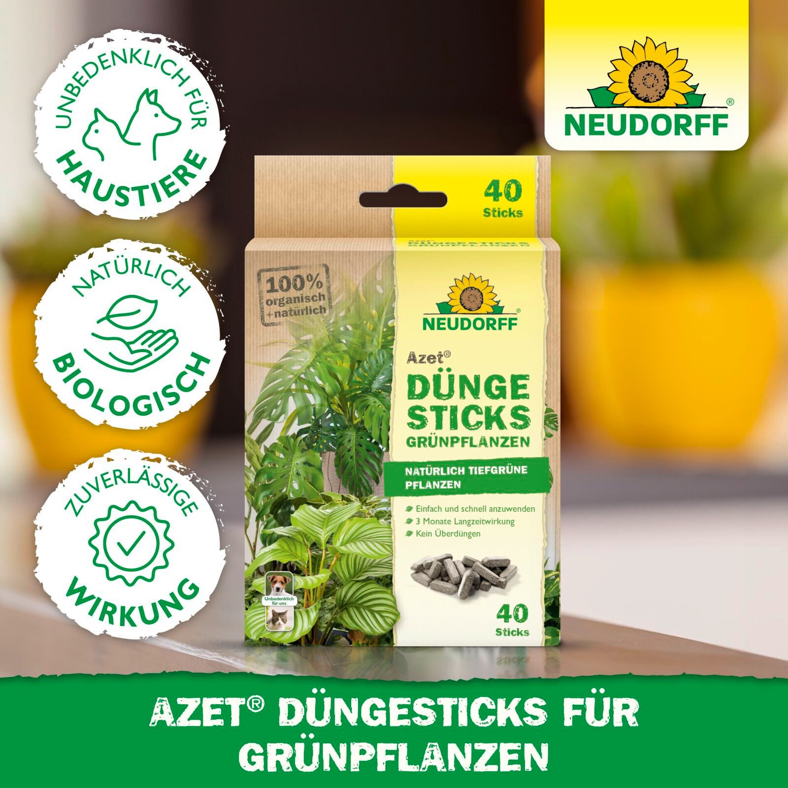 Neudorff Pflanzendünger Azet DüngeSticks für Grünpflanzen 40 Stück – Bild 5 von 5