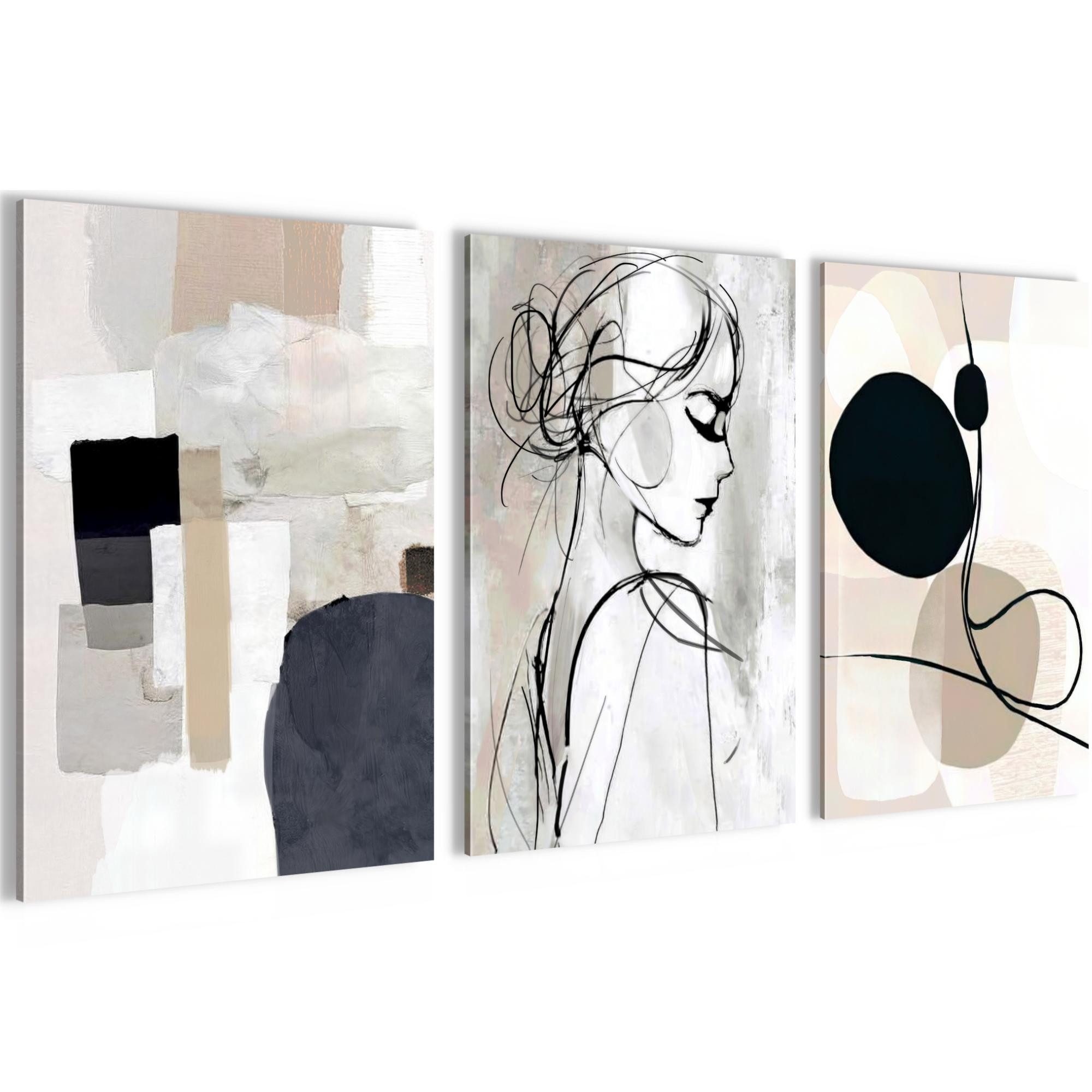 Novart Wandbild Boho Abstrakt Wohnzimmer Schlafzimmer Dekoration Kunstdruck, Frau