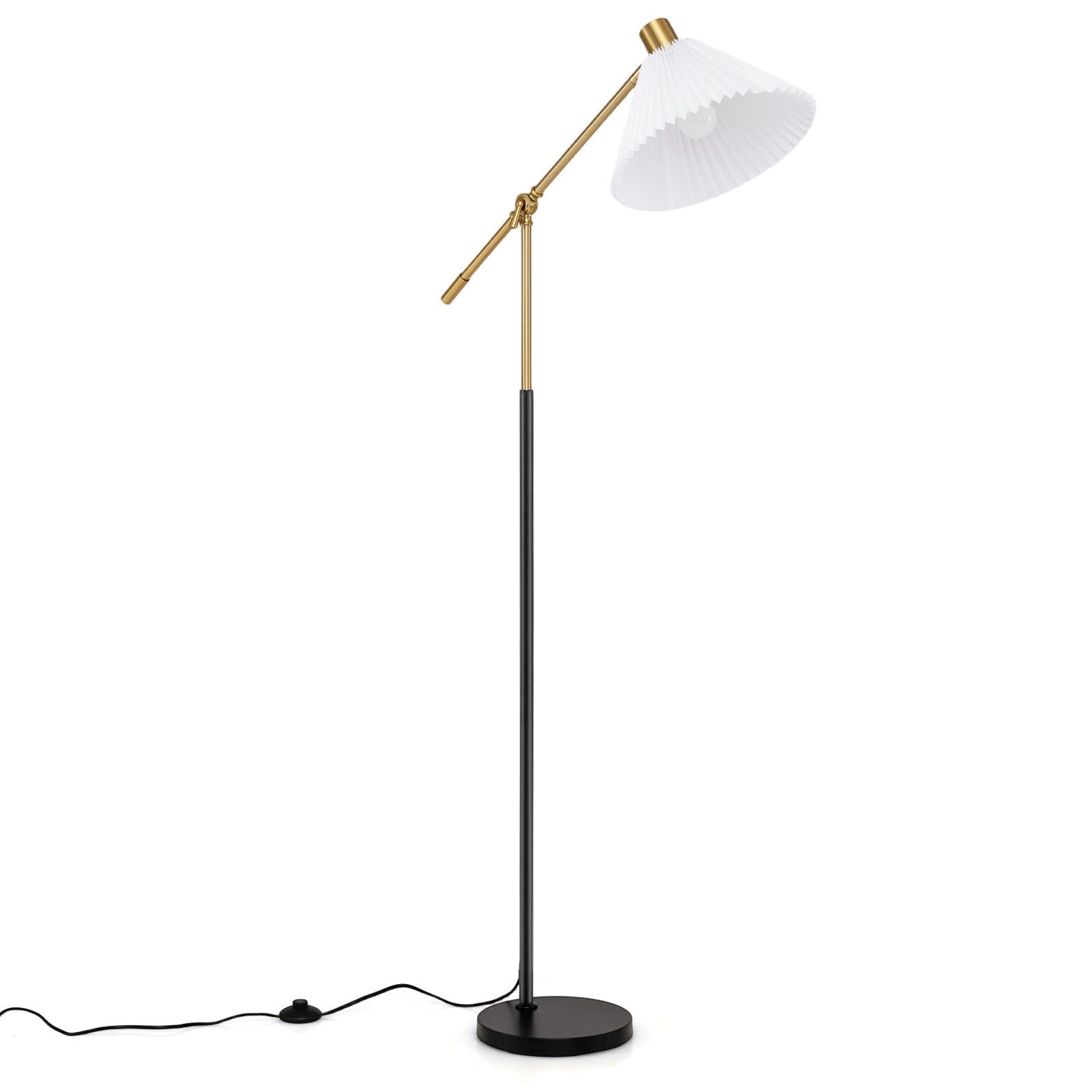 COSTWAY Stehlampe, Standleuchte wohnzimmer, Standlampe mit Lampenschirm